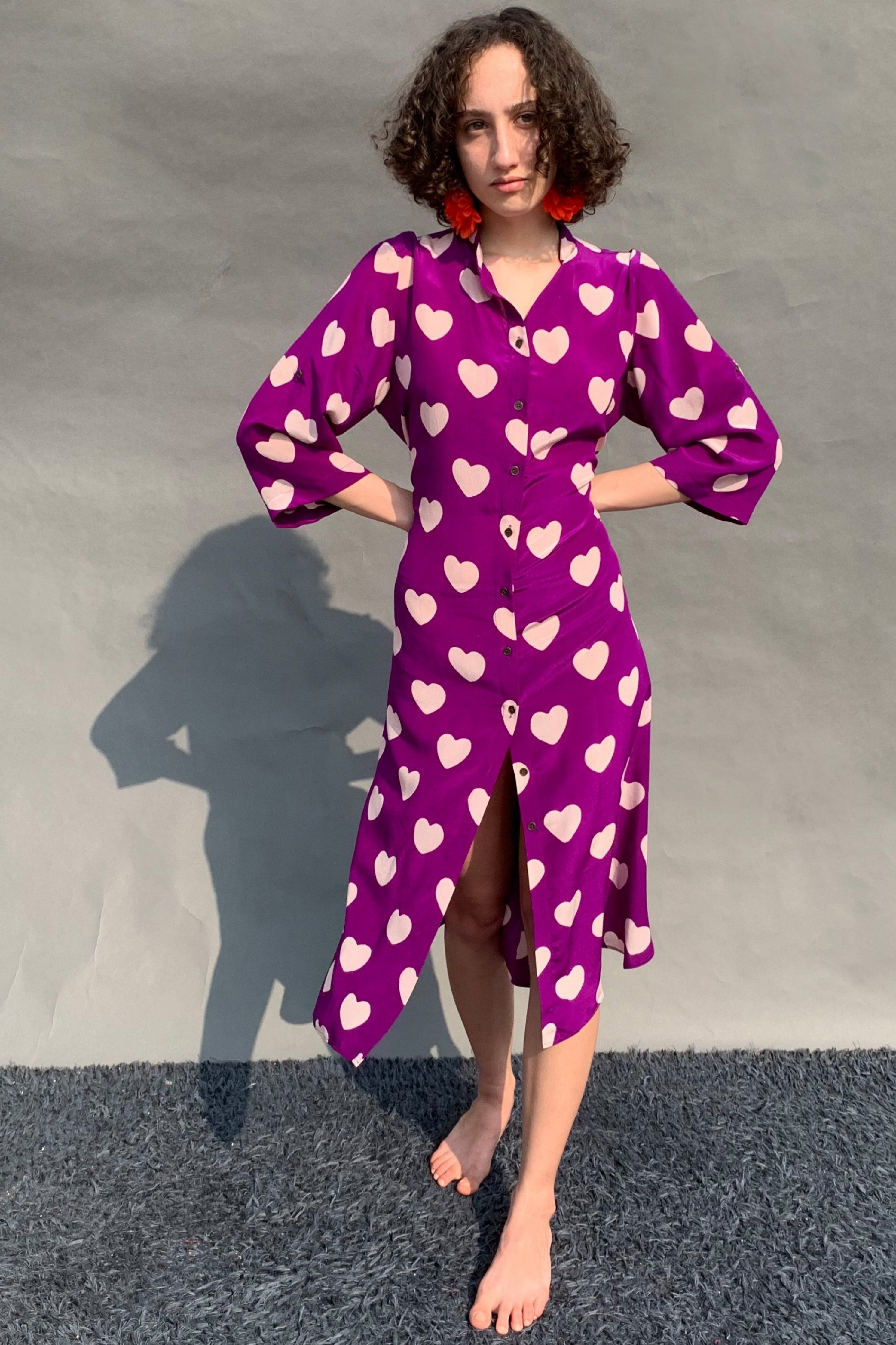 Purple Hearts Printed Tunic