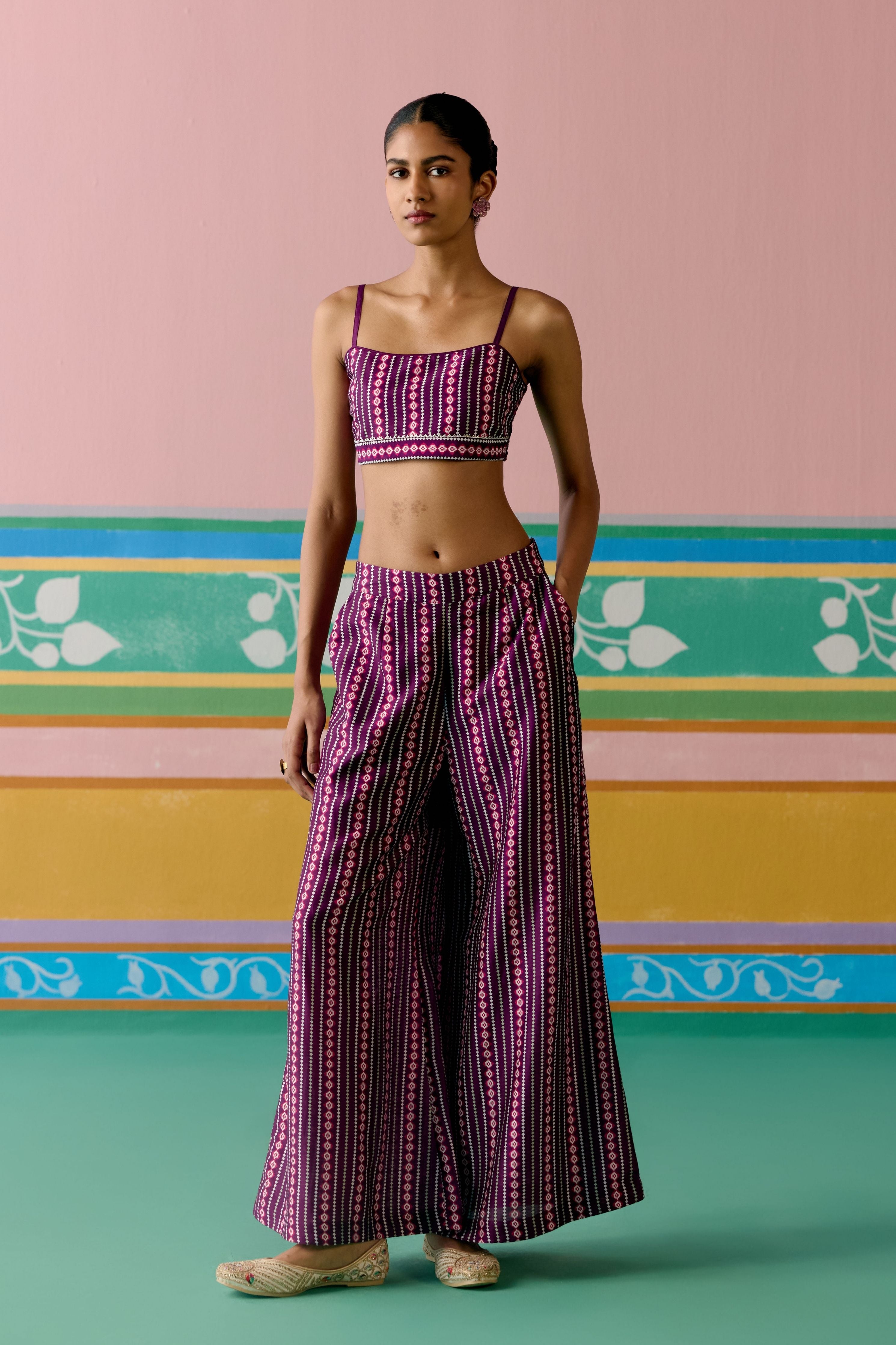 Purple Ikat Jacket Set