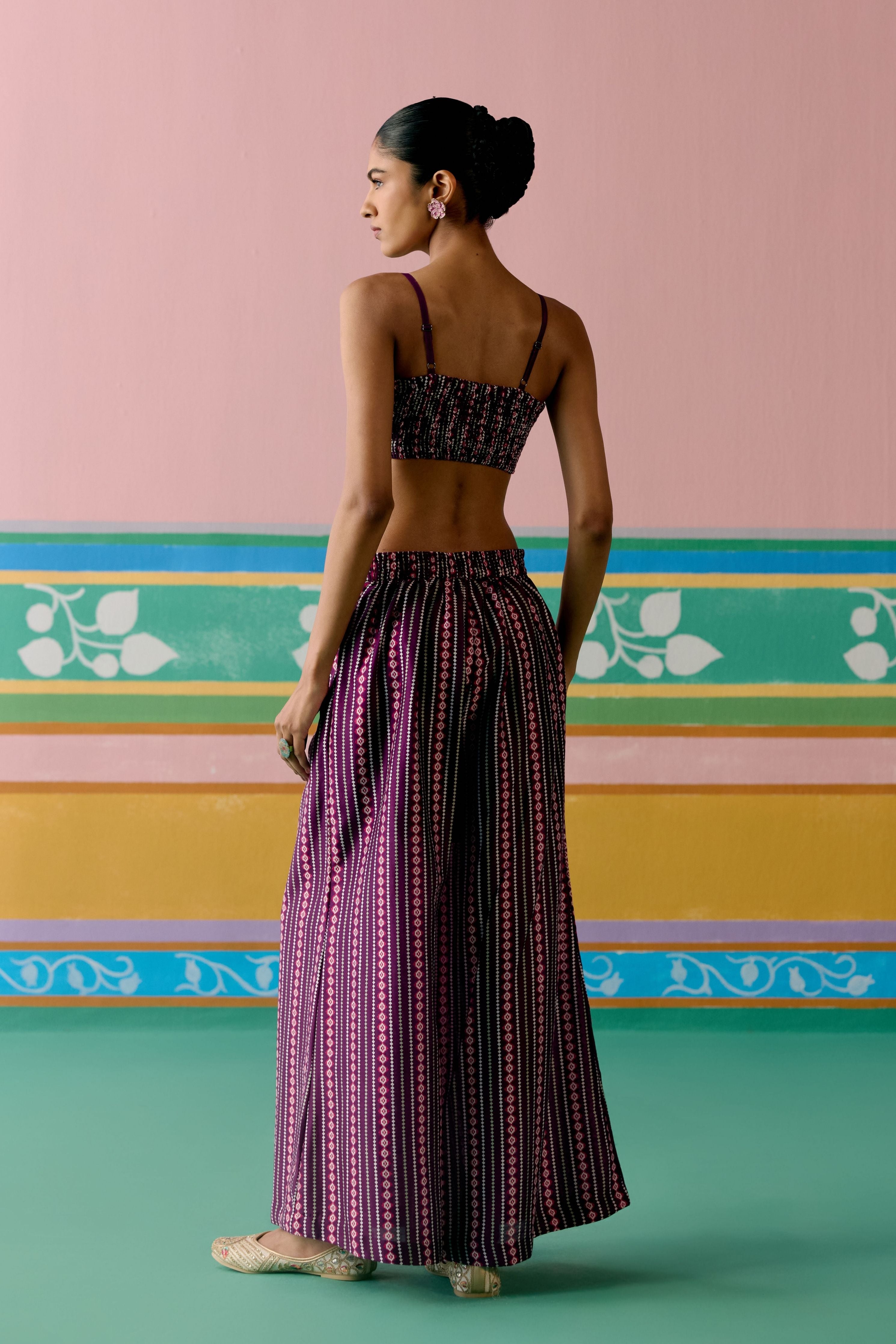 Purple Ikat Jacket Set