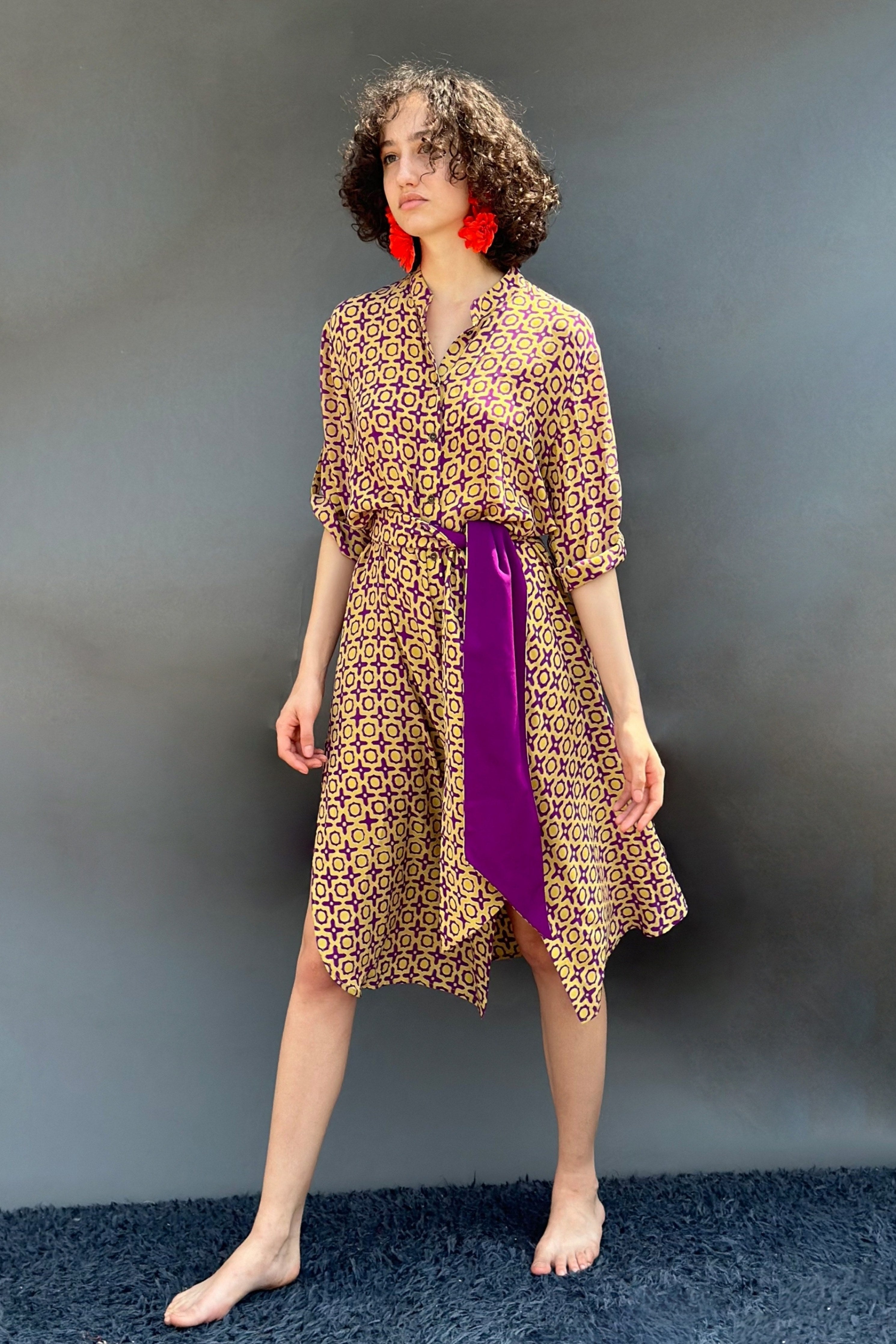 Purple &Yellow Dress