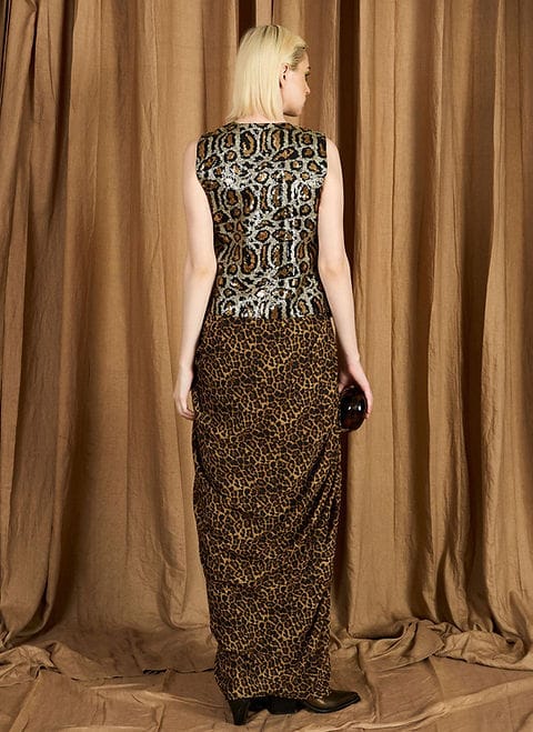 The Leopard Print Long Curtain Skirt