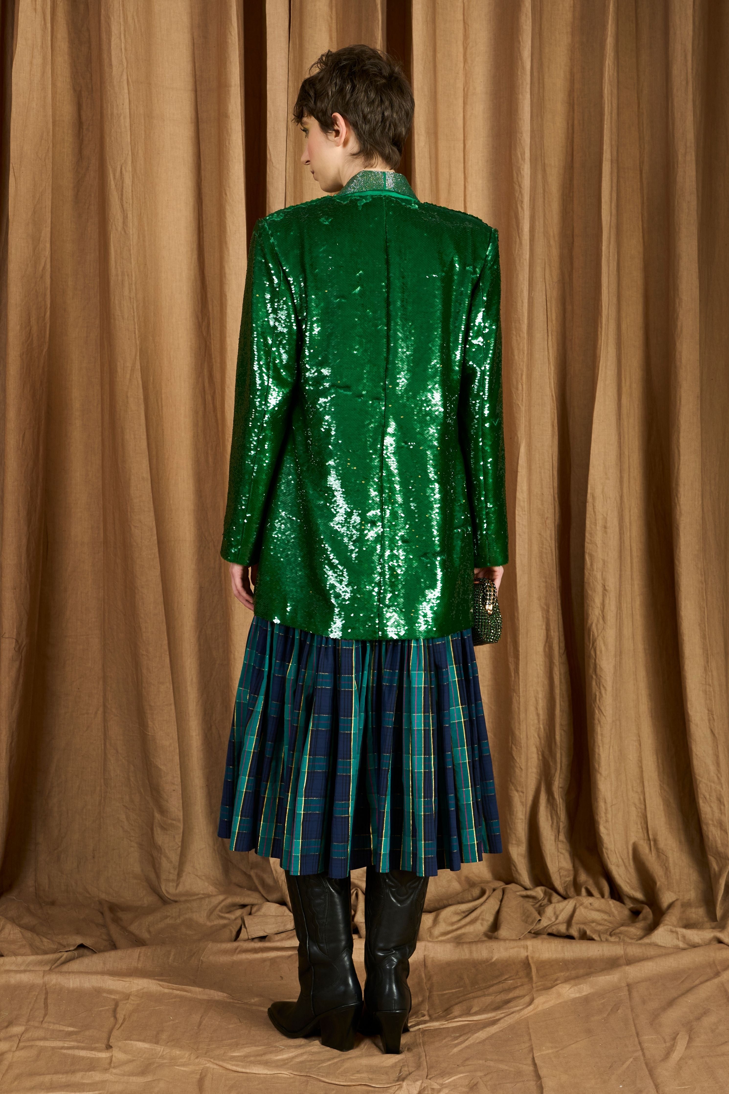 The Long Lapel Sequinned Blazer