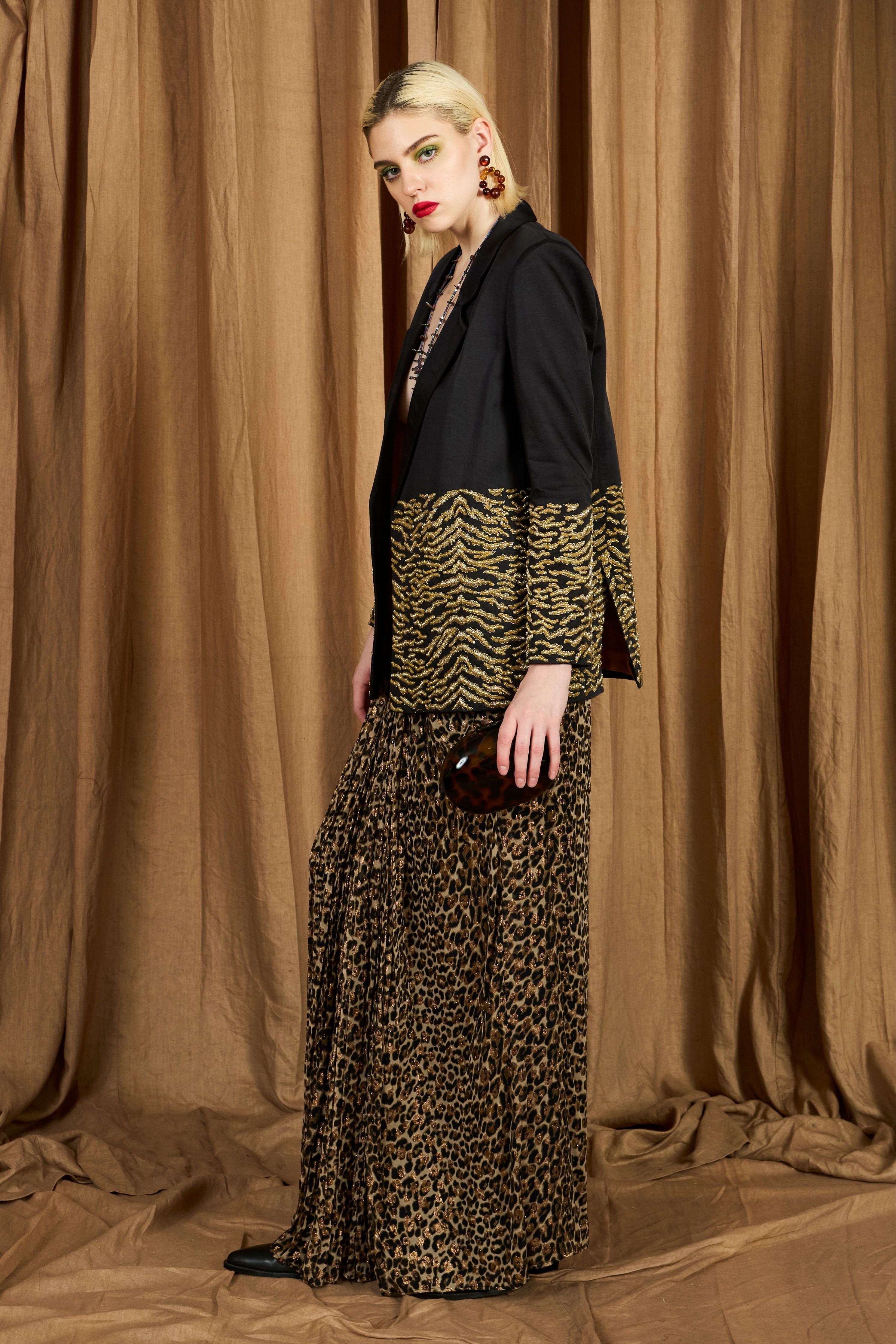 The Leopard Draped Long Skirt