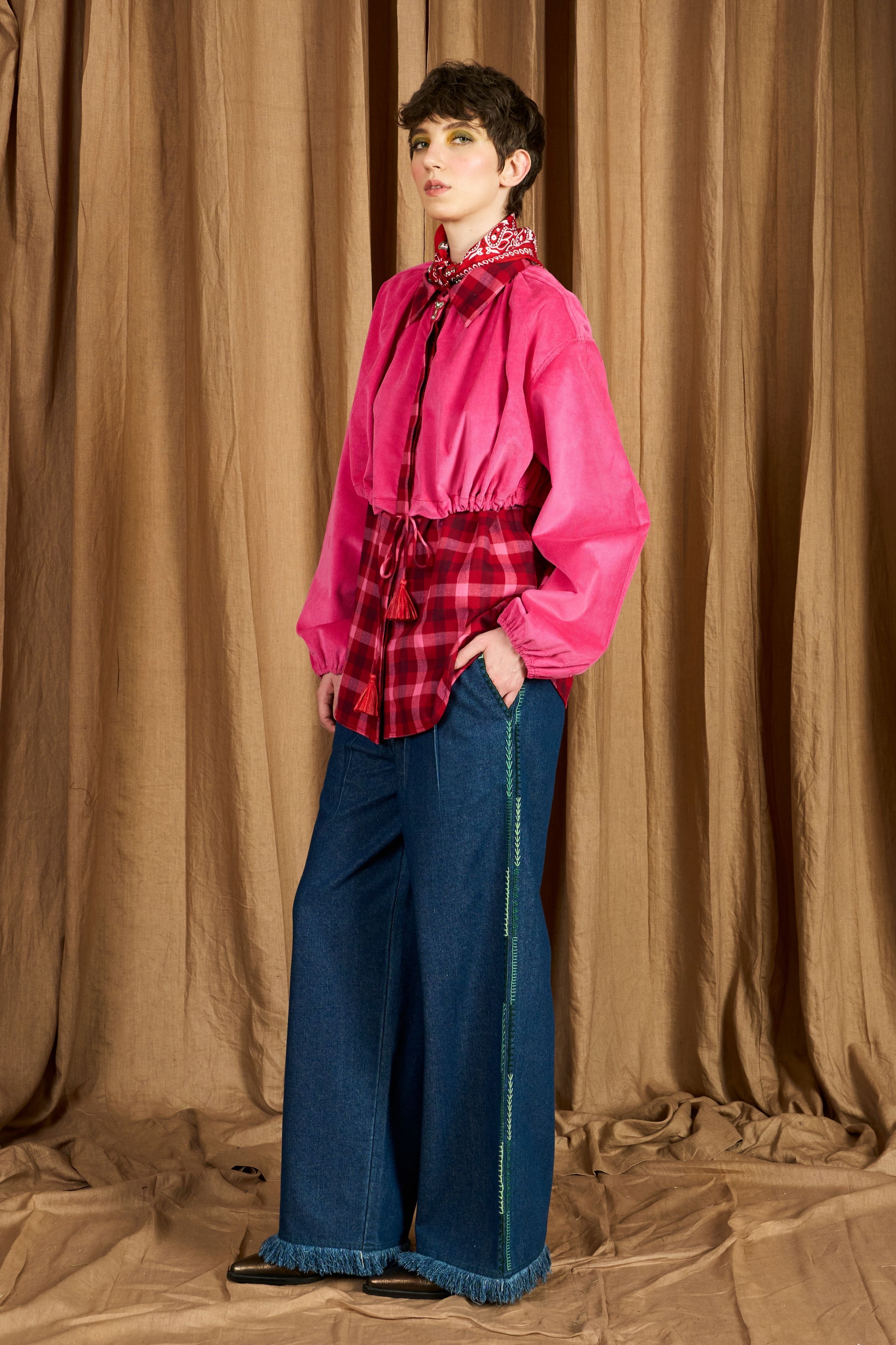 The Drawstring Parka Shirt With Raffia & Embroidered Trophy Detail