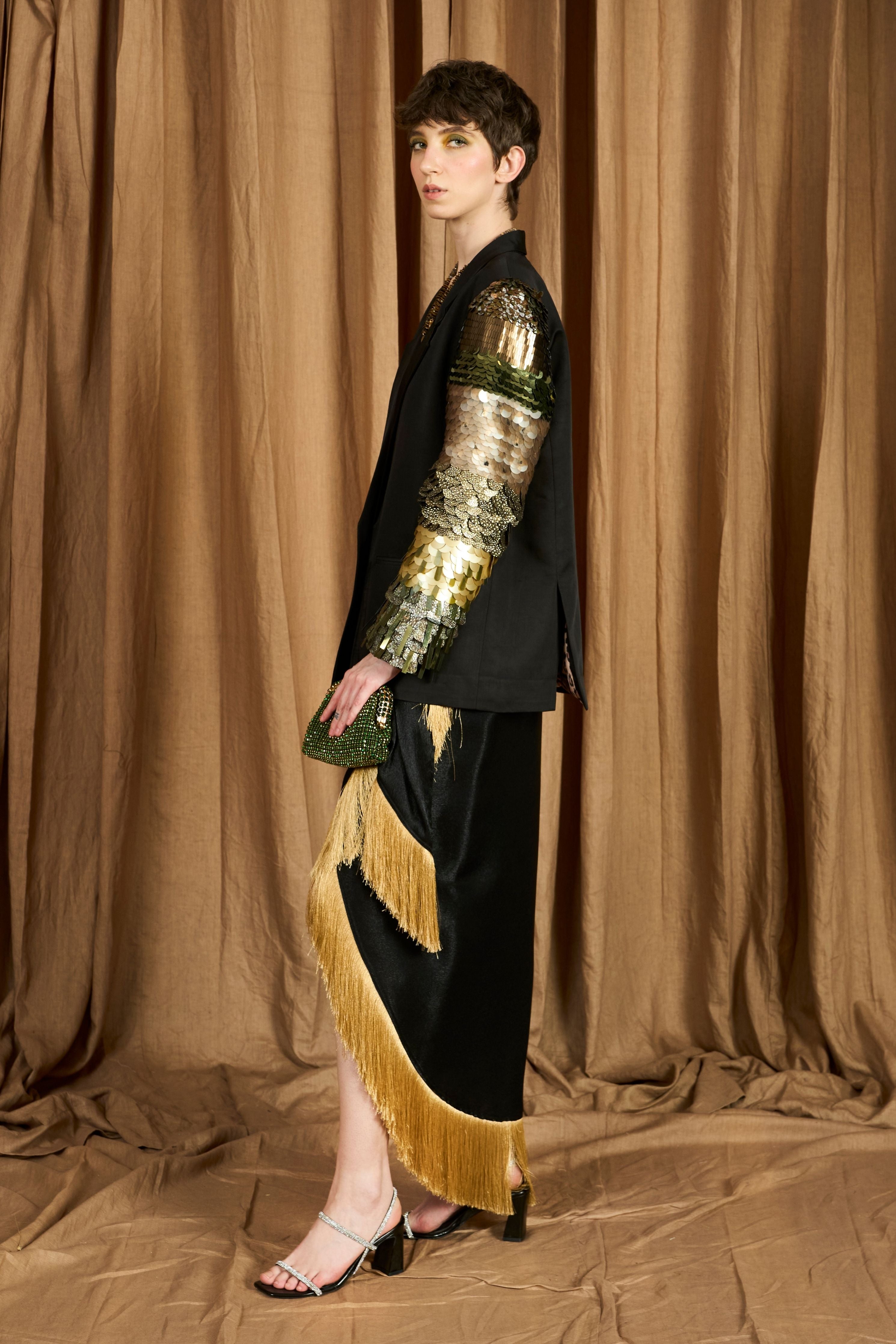 The Wrap Skirt W Fringe Lace