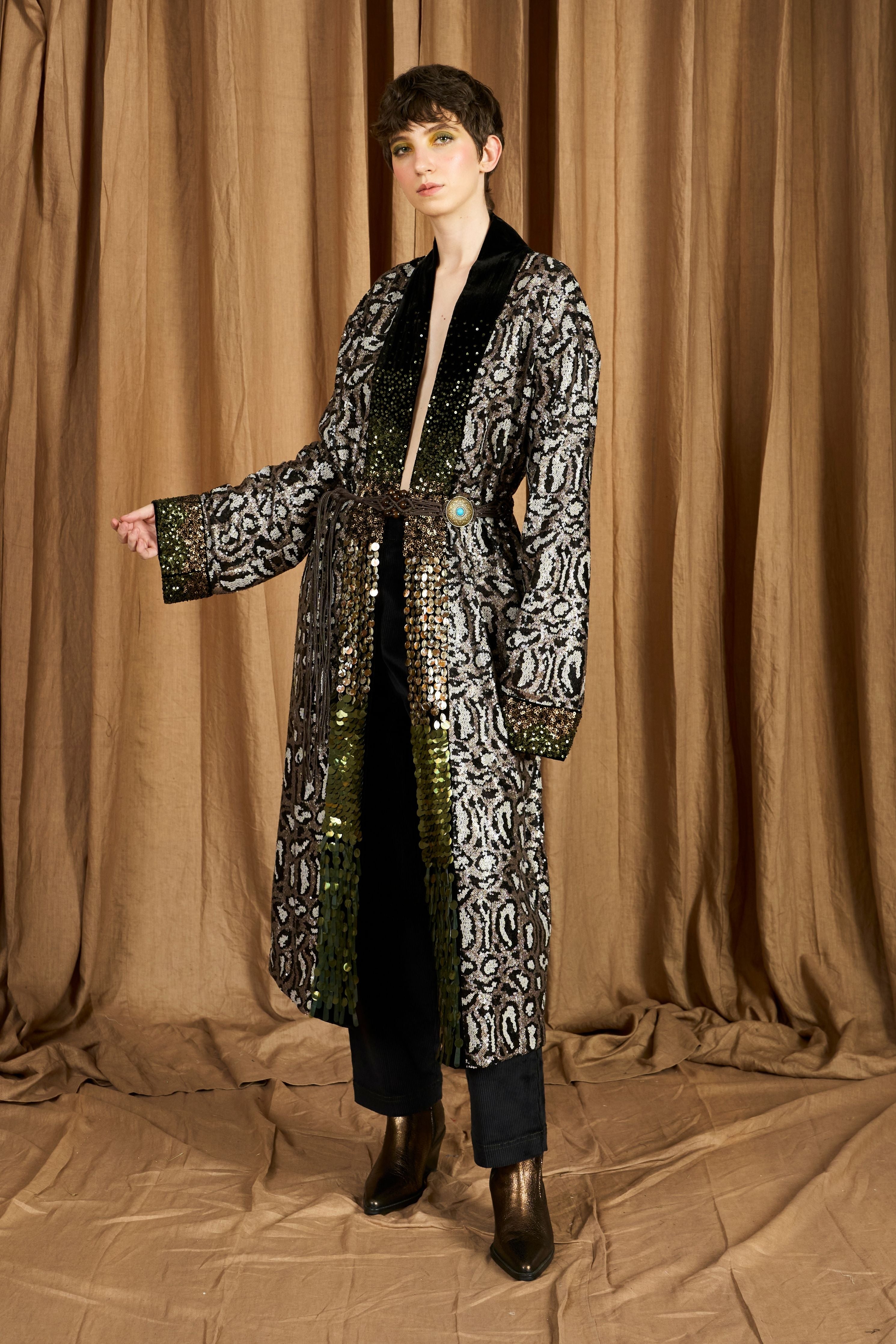 The Leopard Hand Embroidered Overlay