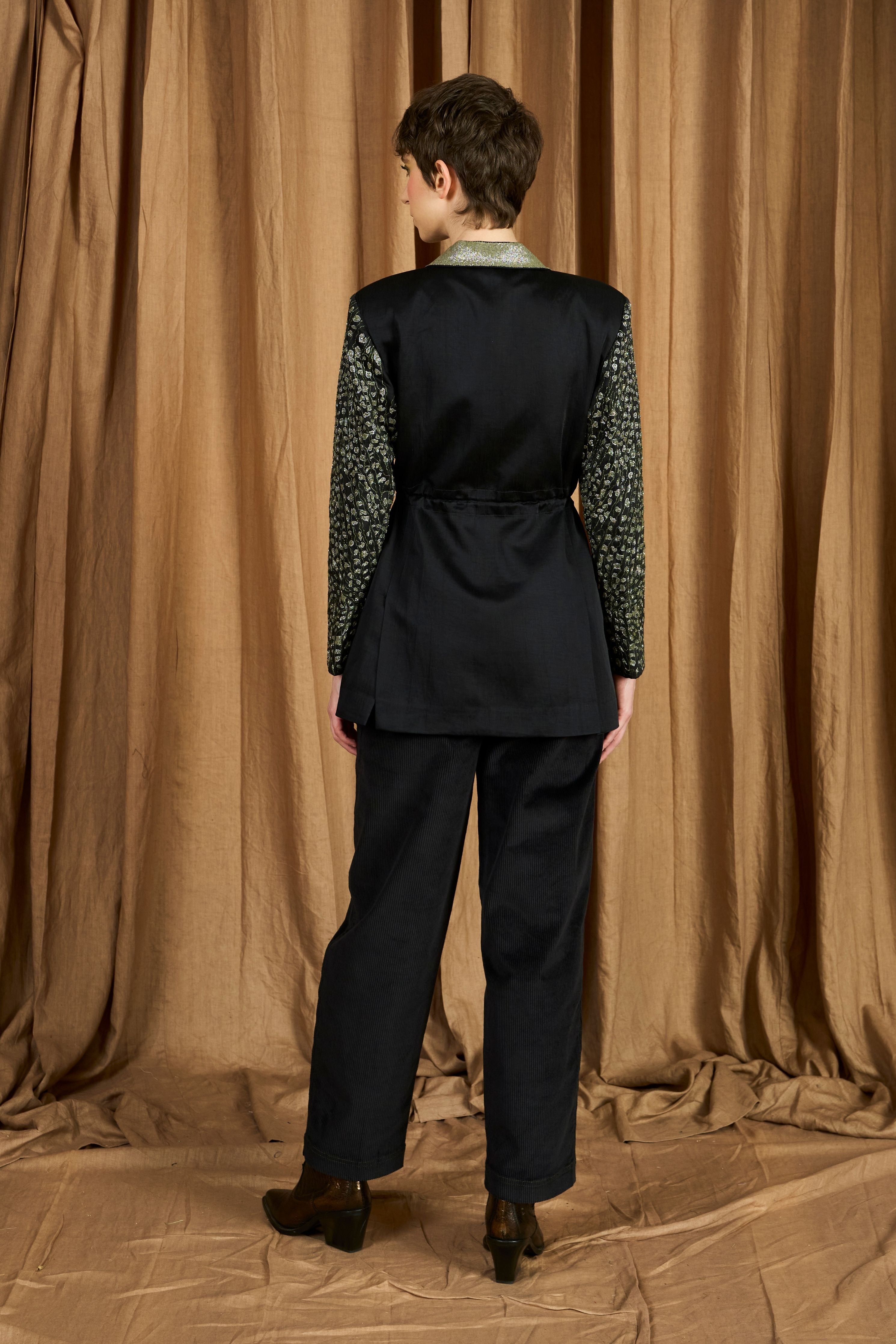 The Wild Branch Hand Embroidered Drawstring Blazer