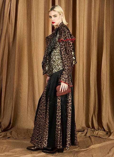 The Panelled Leopard Skirt