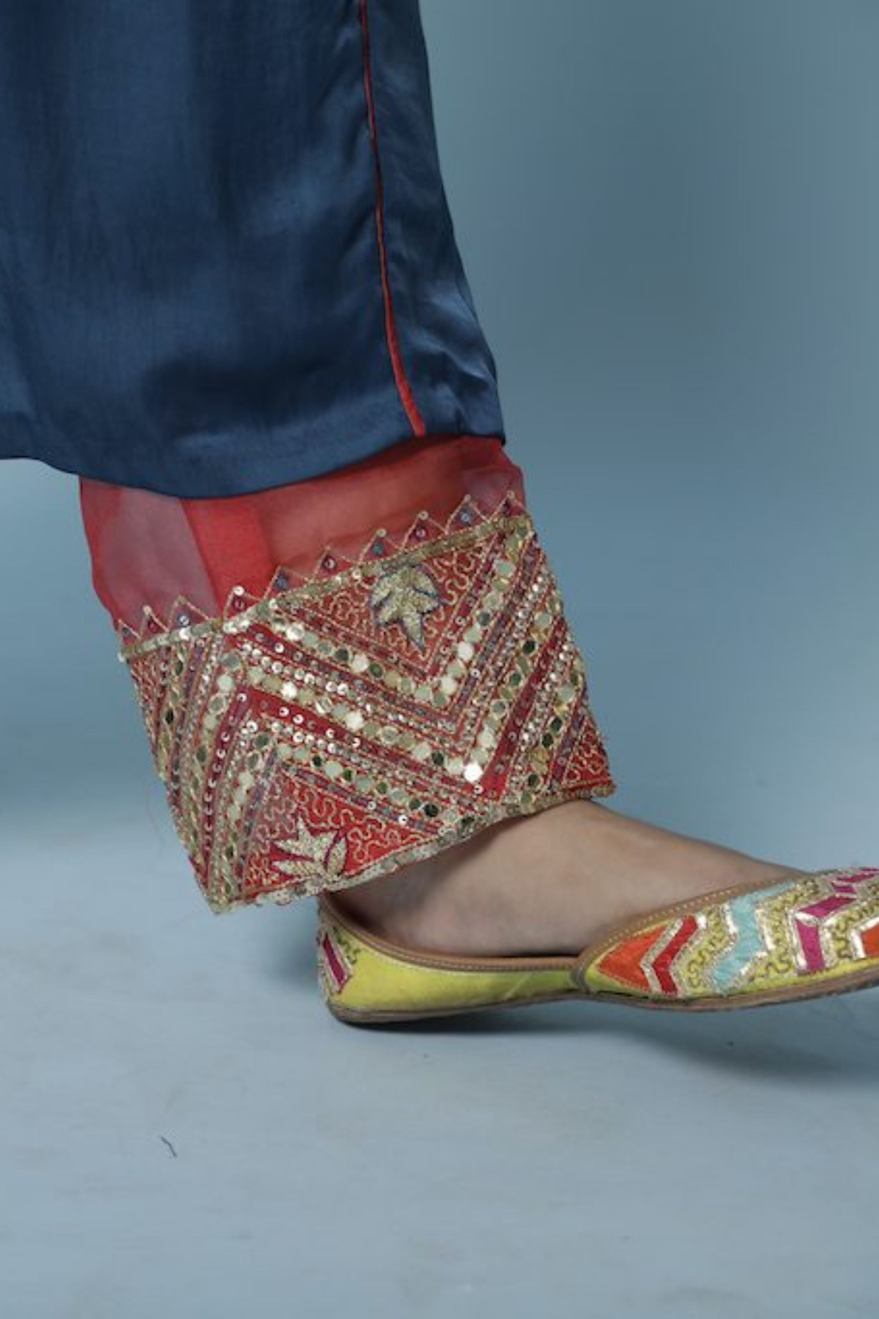 Indigo Chanderi Silk Kurta set