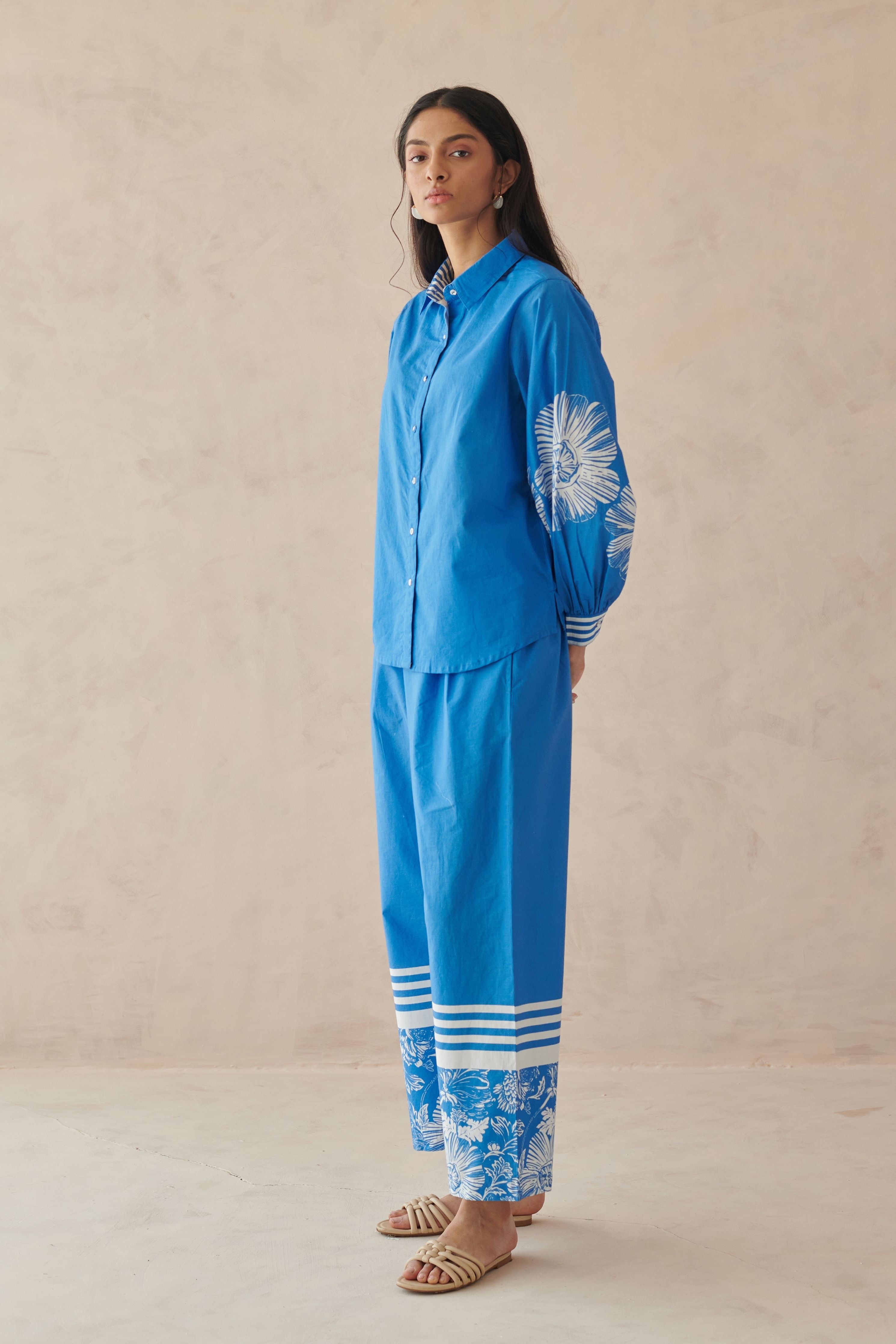 Glide Blue Placement Border Pants