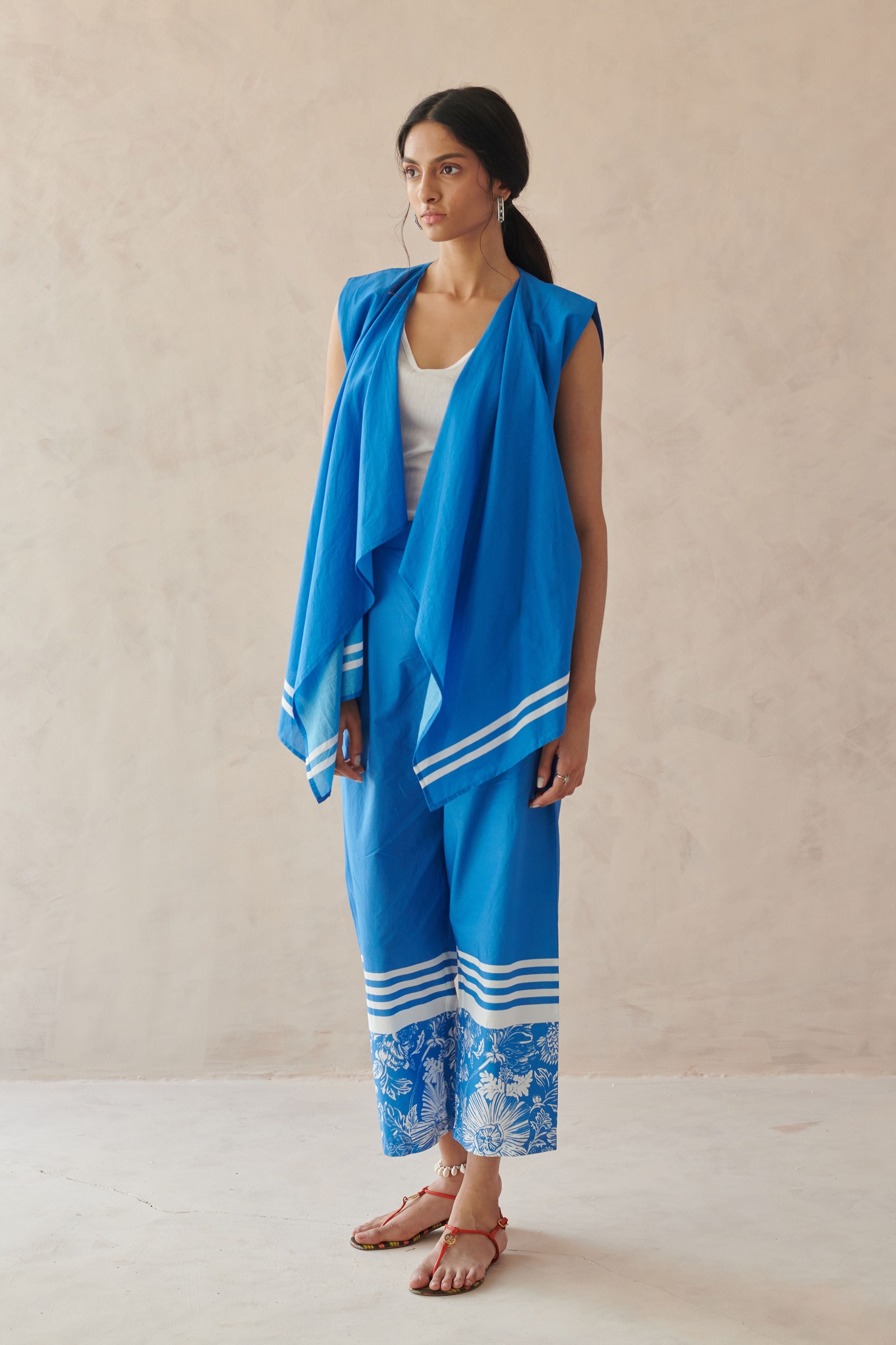 Glide Blue Placement Border Pants