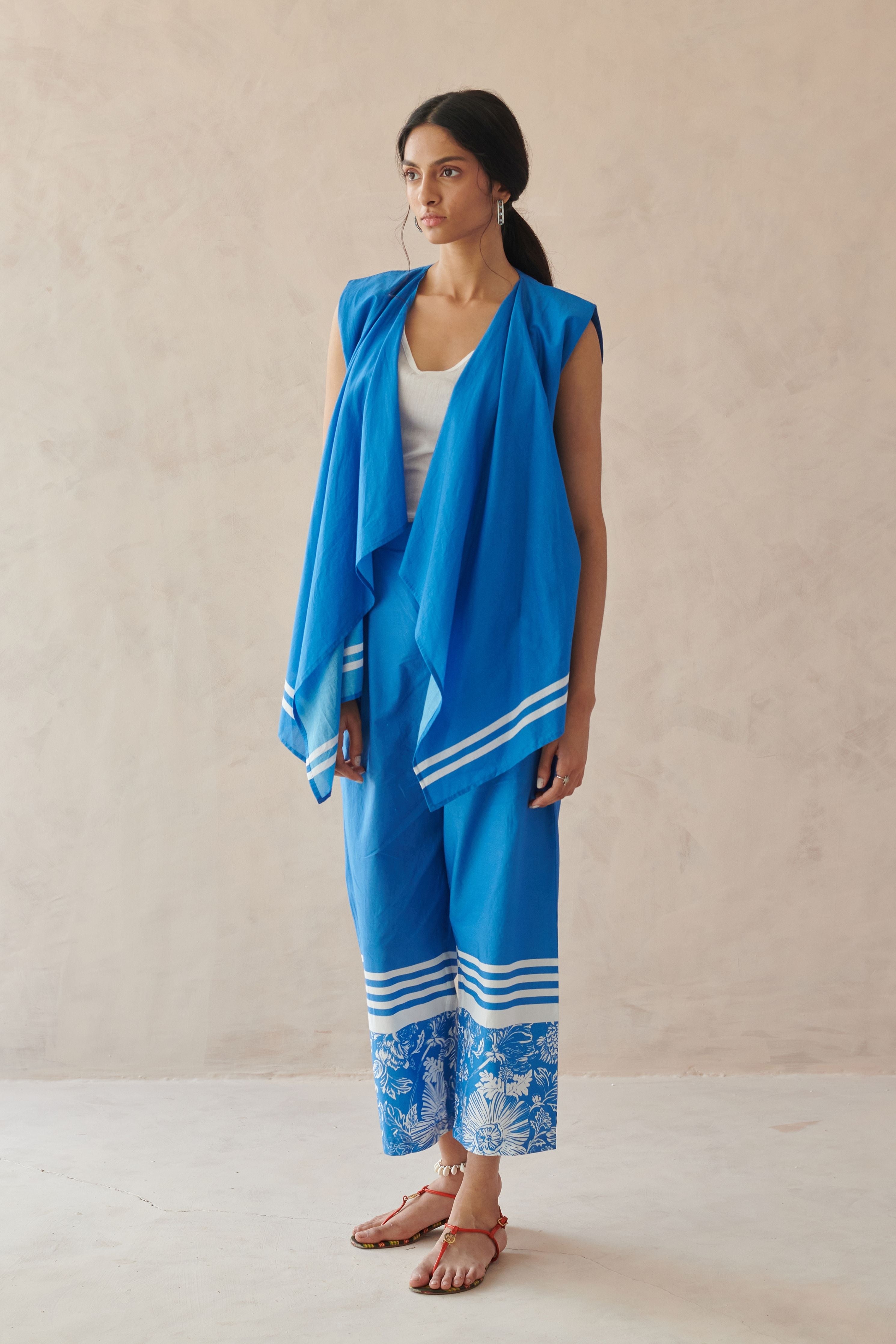 Fleur Blue Asymmetrical Overlay