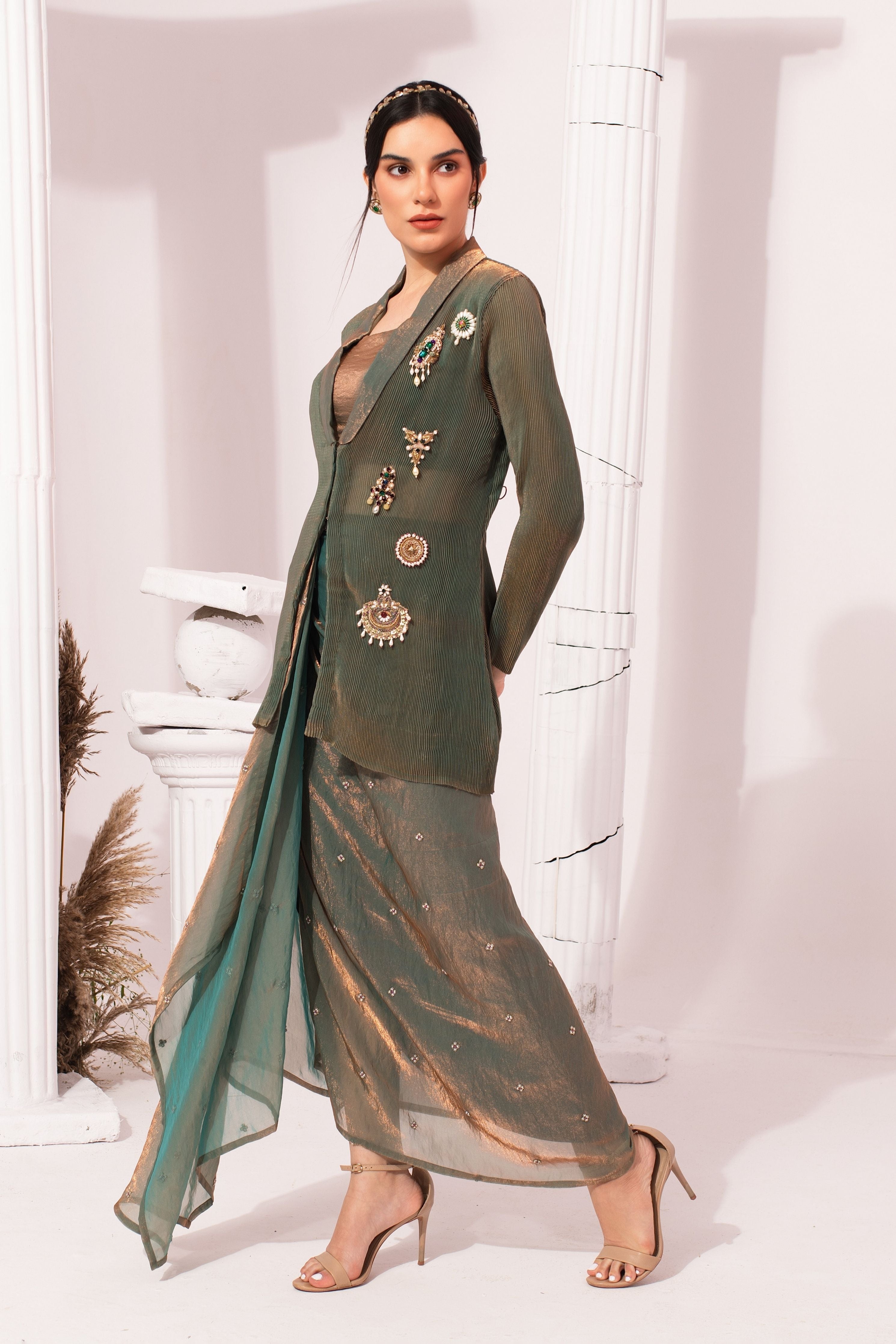 Metalic Moss Green Regal Jacket