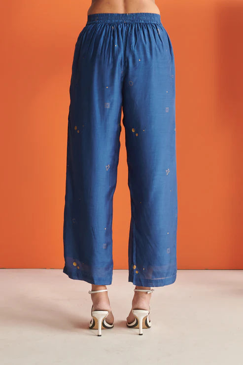 Blue Cosmos Straight Pants