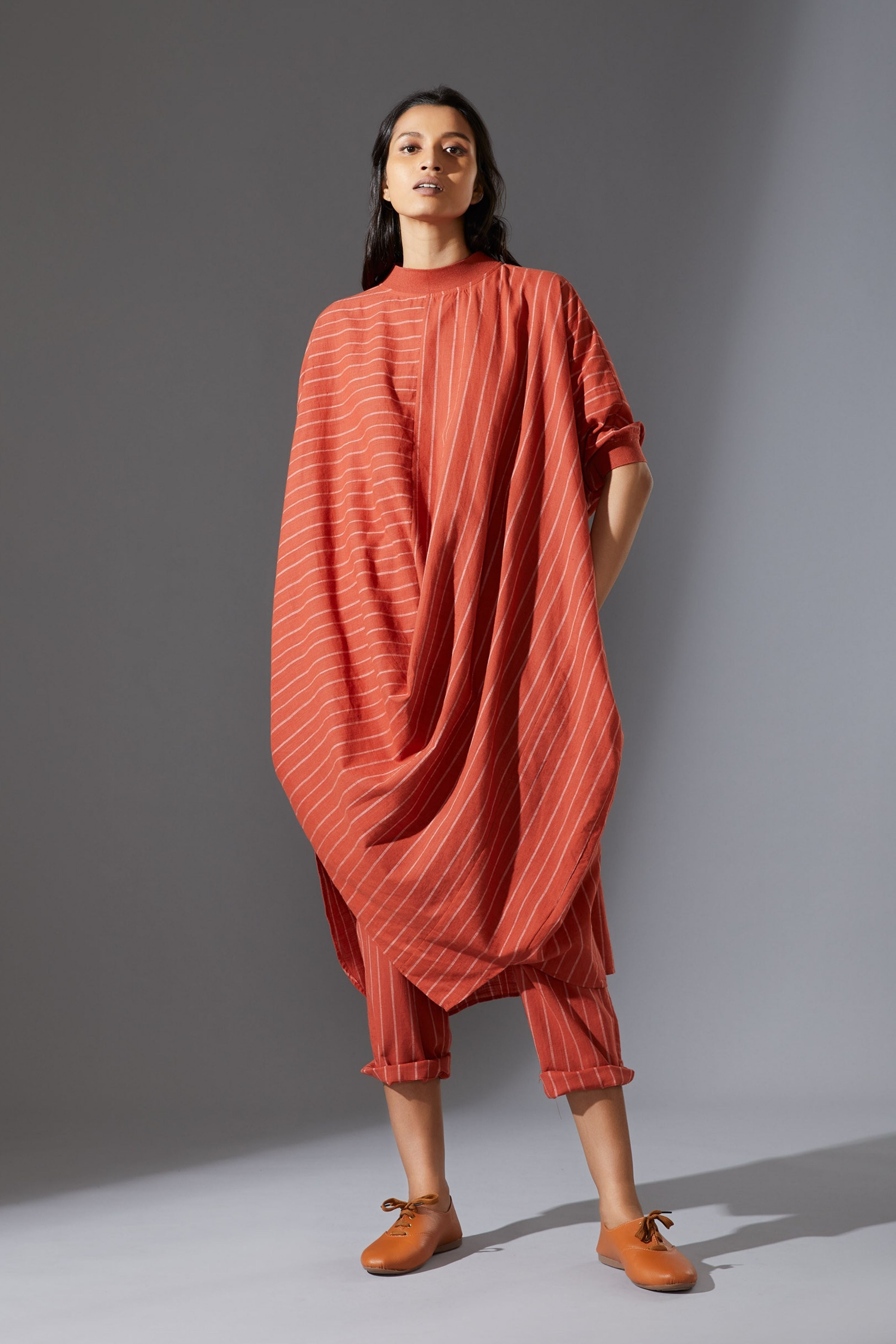 Mati SE Rust & White Striped Pants