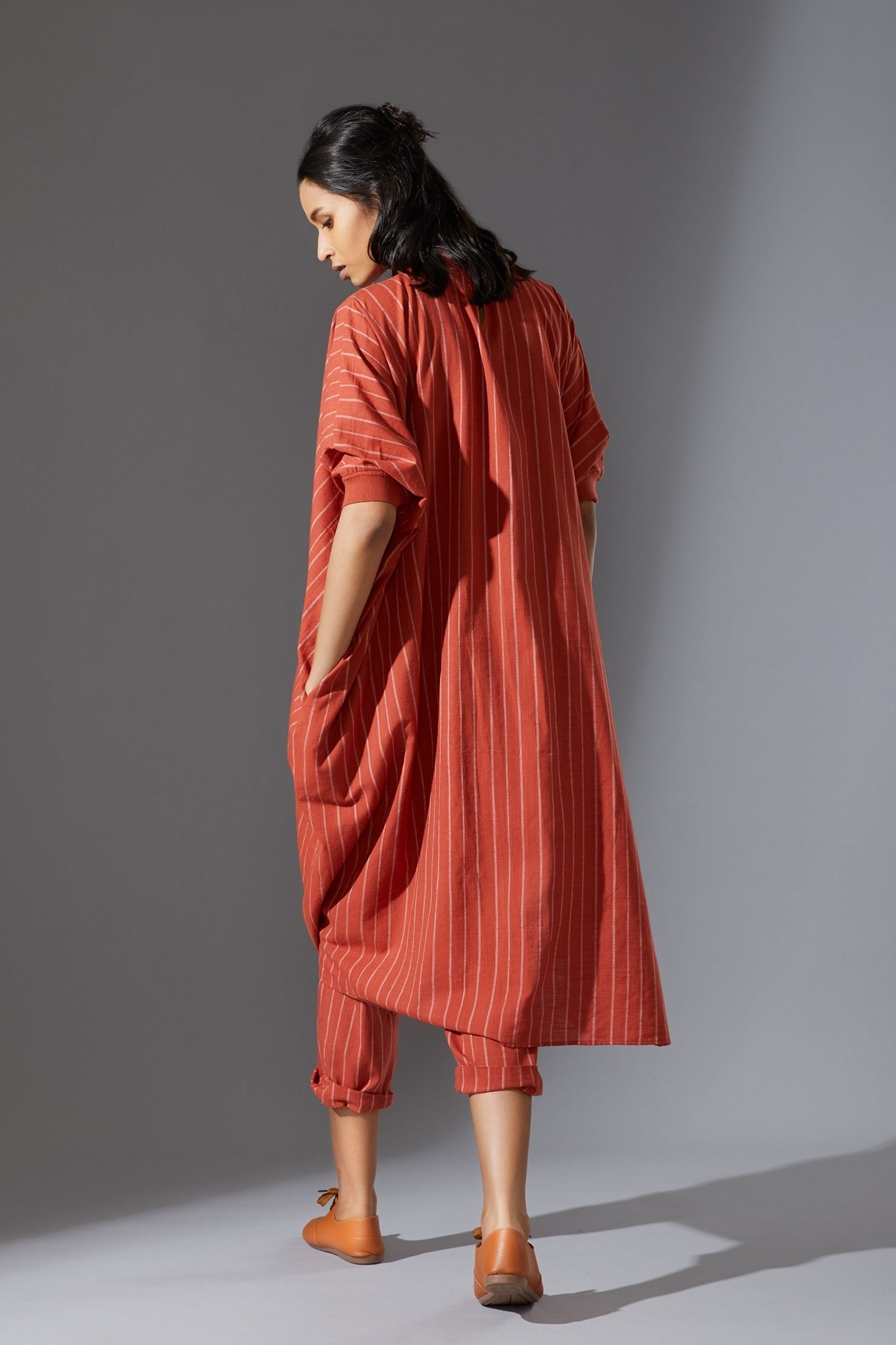 Mati SE Rust & White Striped Pants