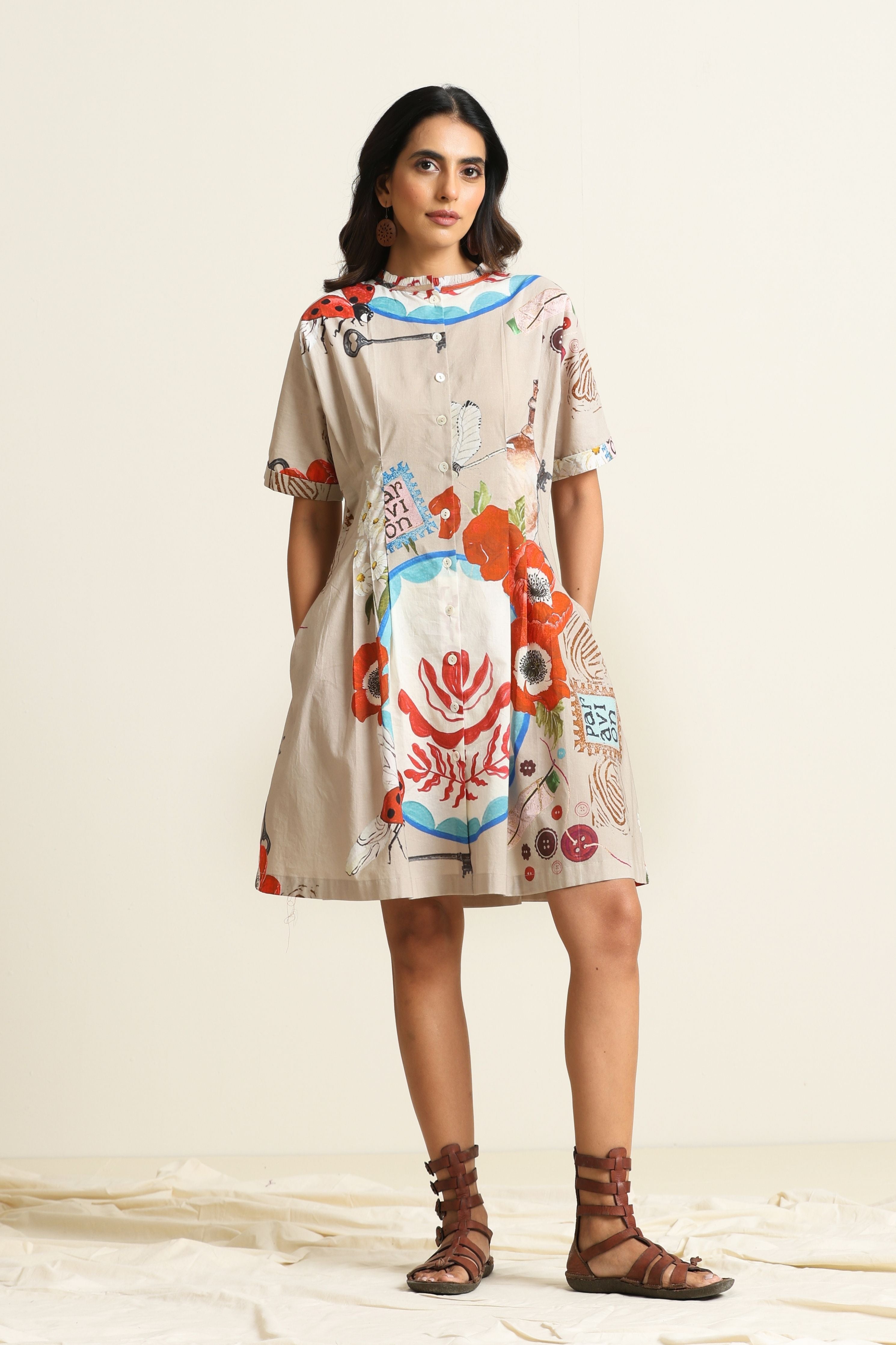 Isla Pleat Shirt Dress