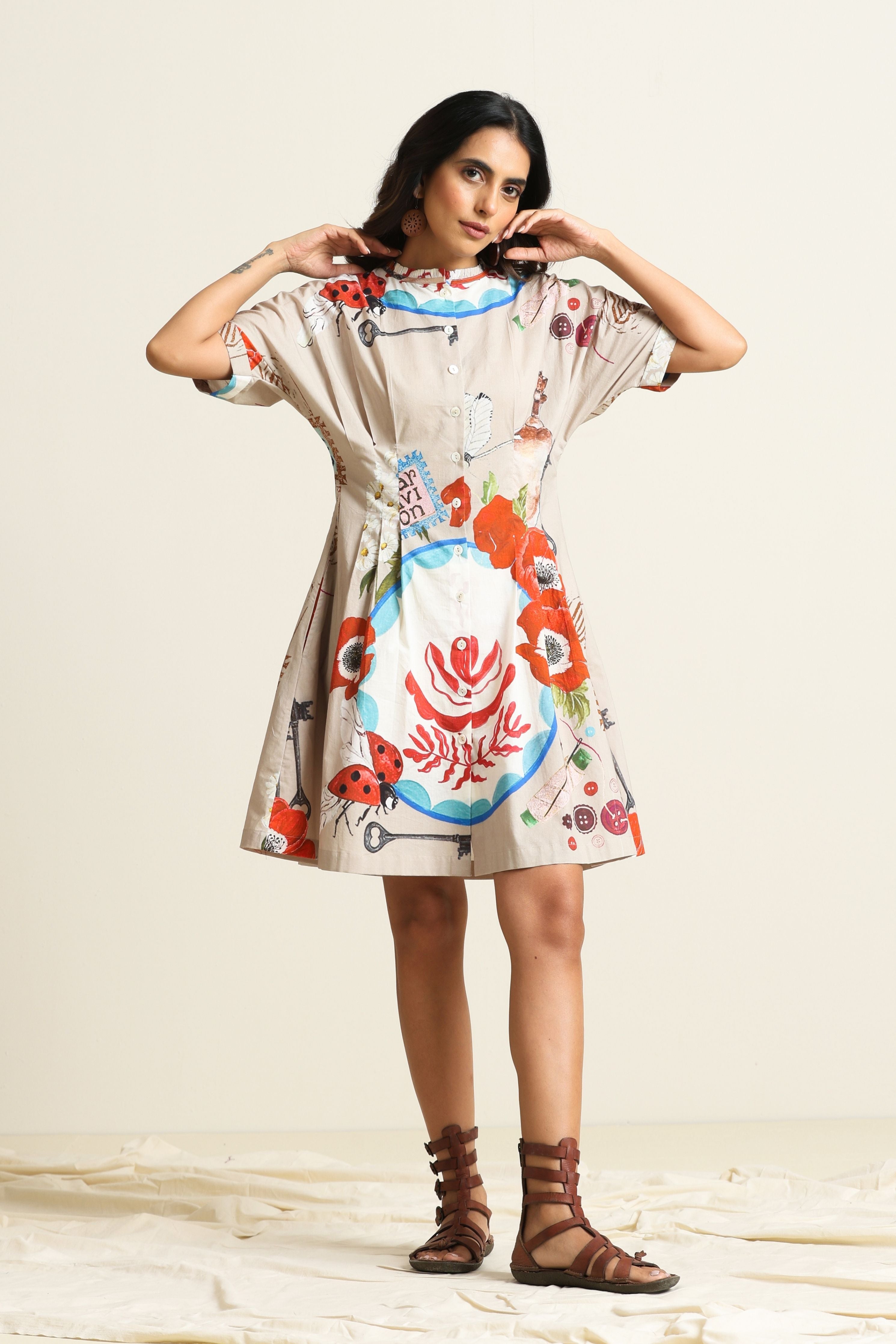 Isla Pleat Shirt Dress