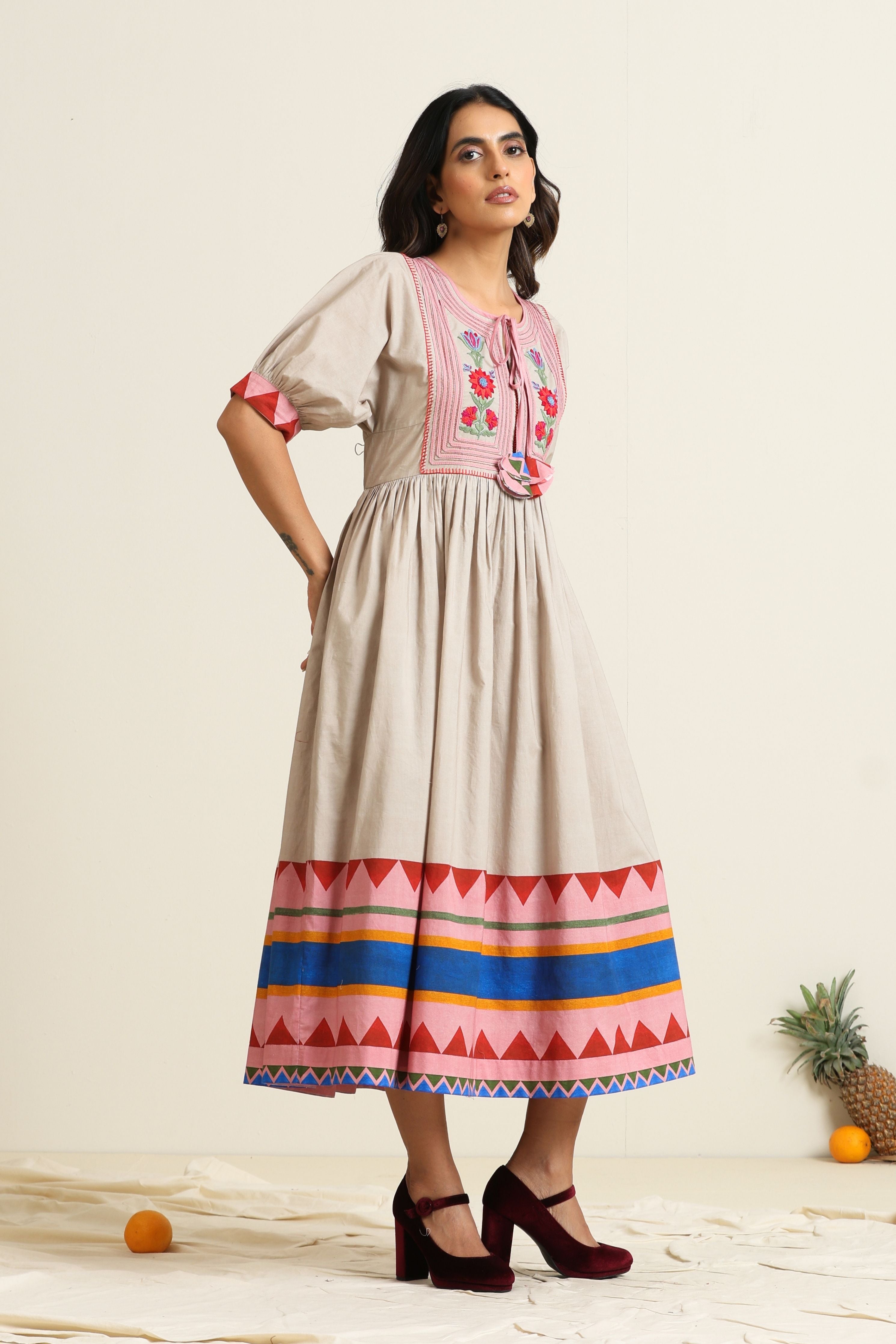 Ember Peasant Dress