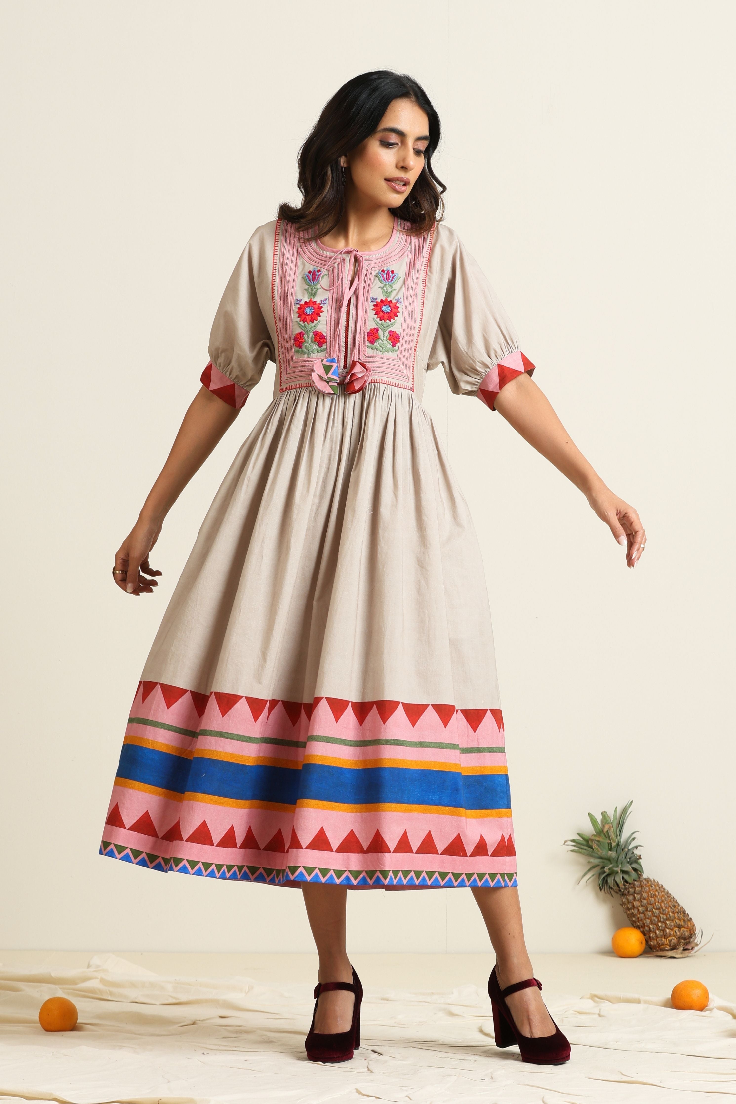 Ember Peasant Dress