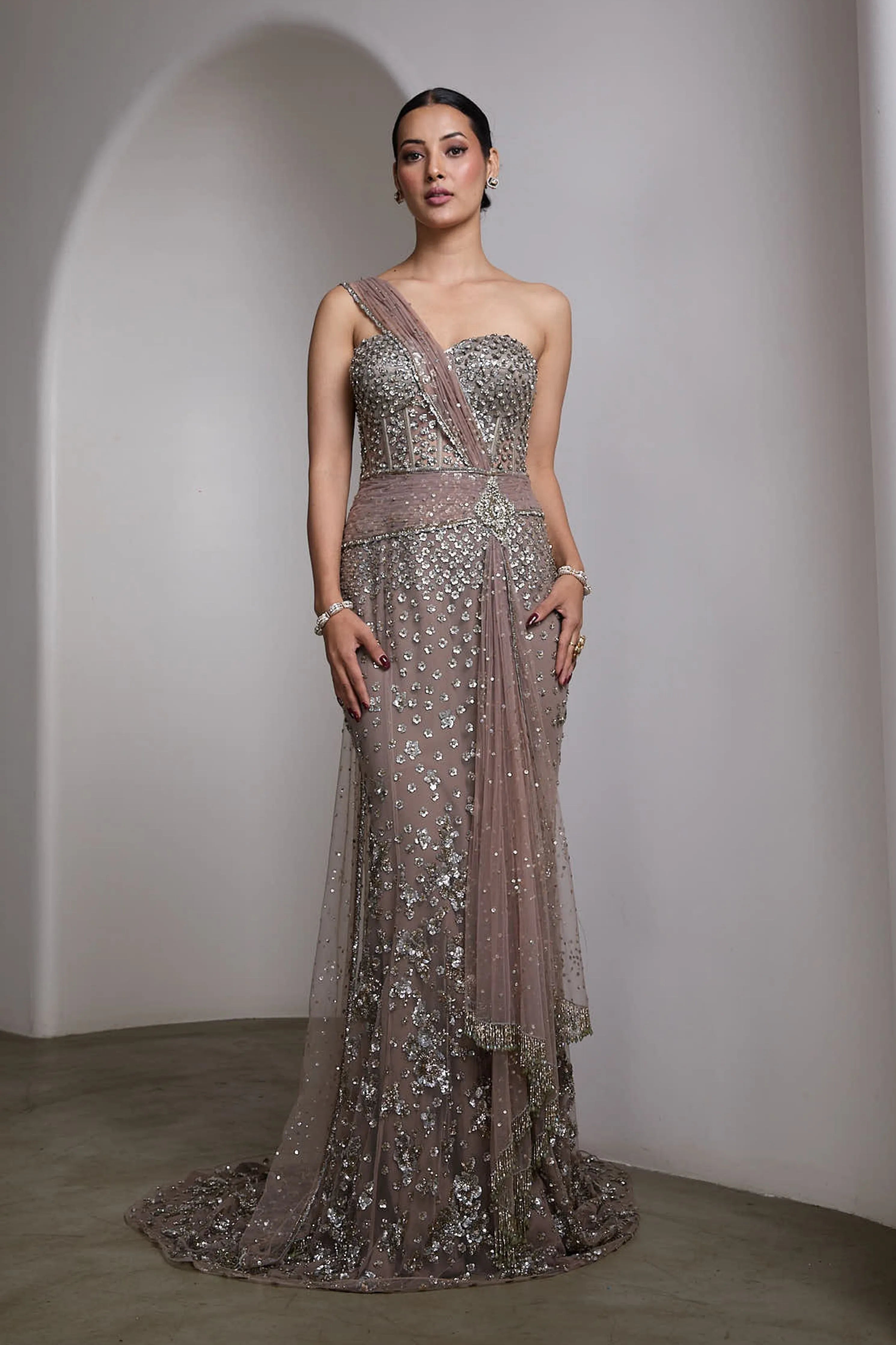 Pink Drapped Gown