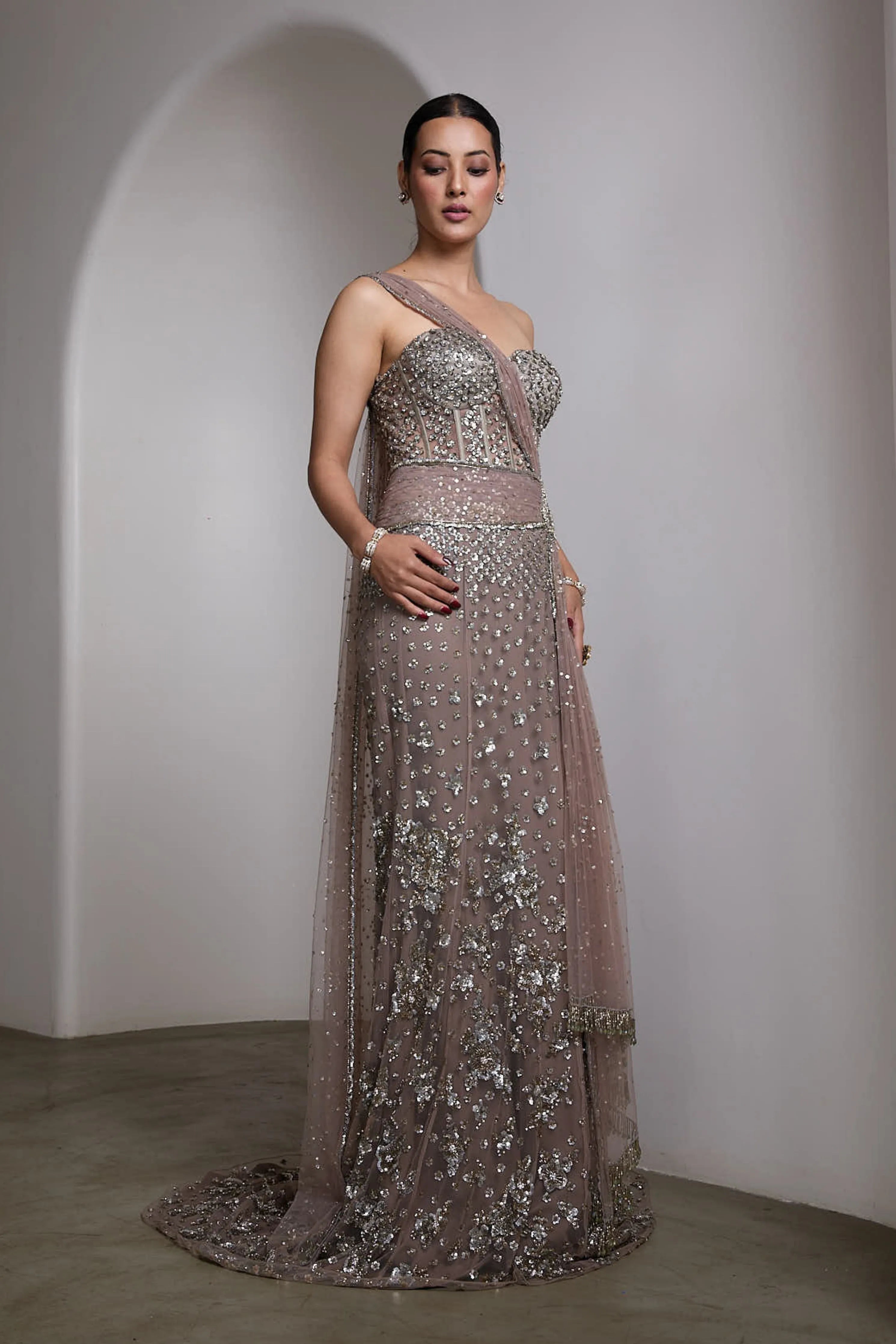 Pink Drapped Gown
