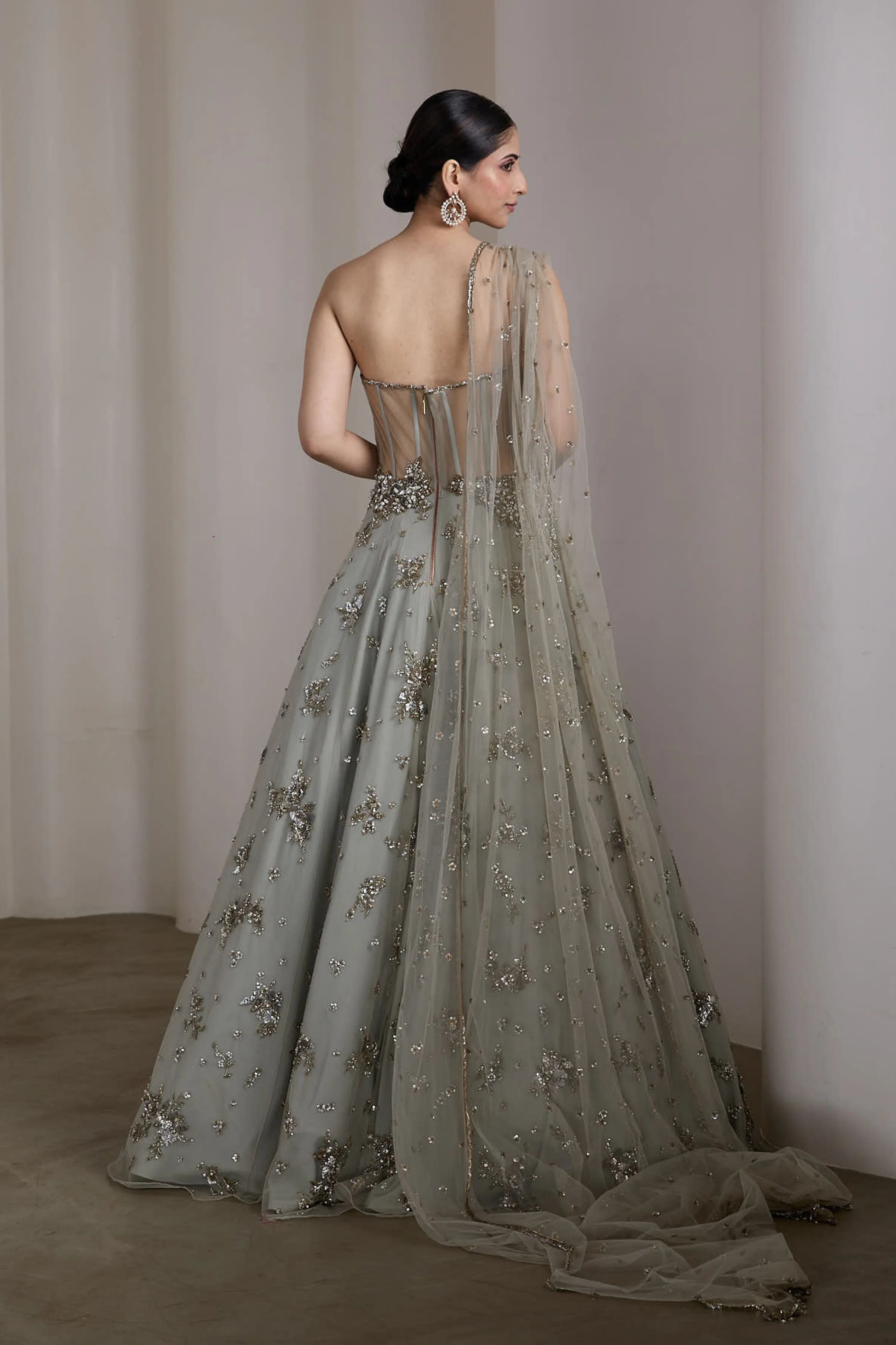 Grey Corset Fit Gown