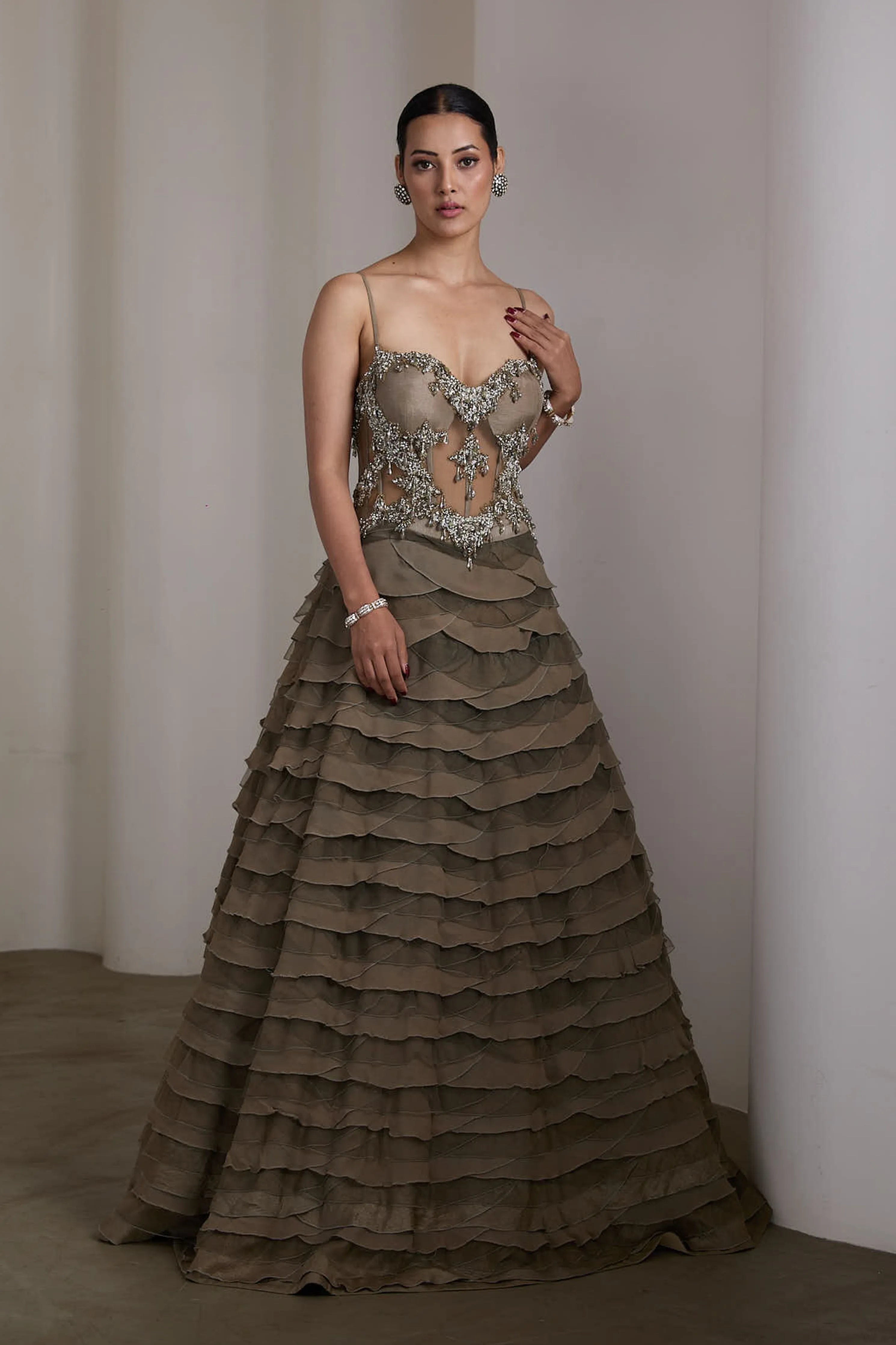 Olive Corset Fit Gown