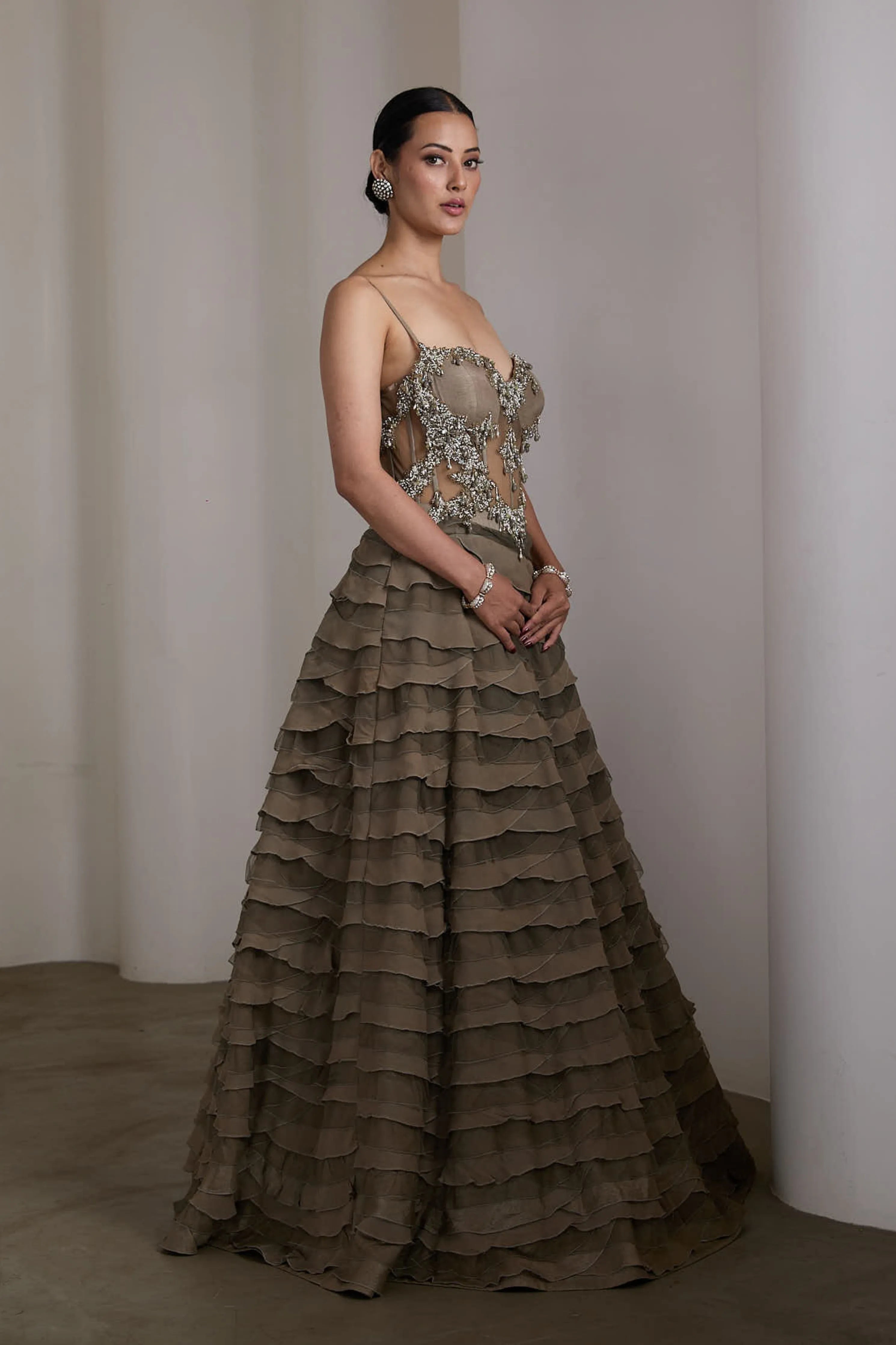 Olive Corset Fit Gown