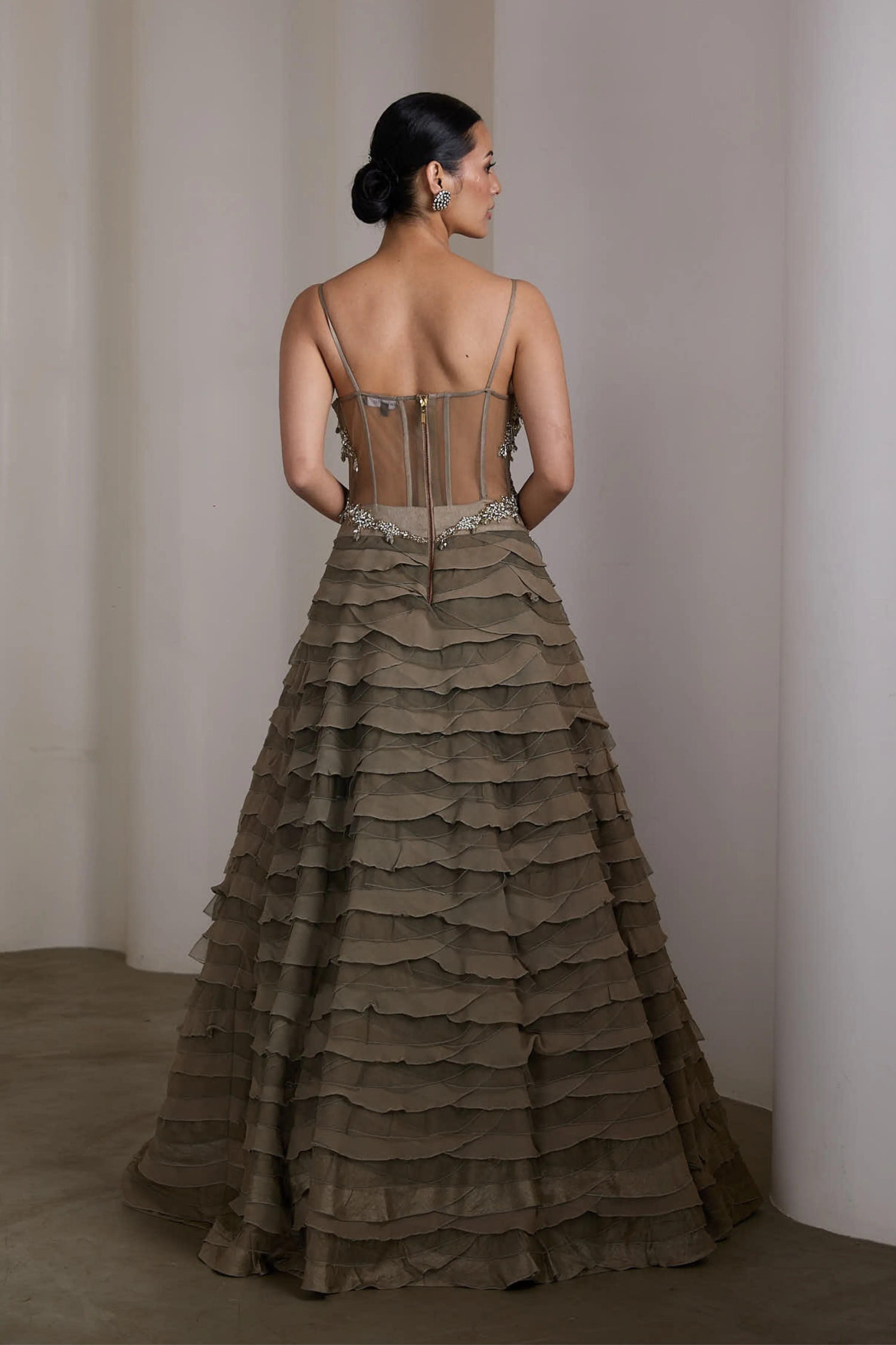 Olive Corset Fit Gown
