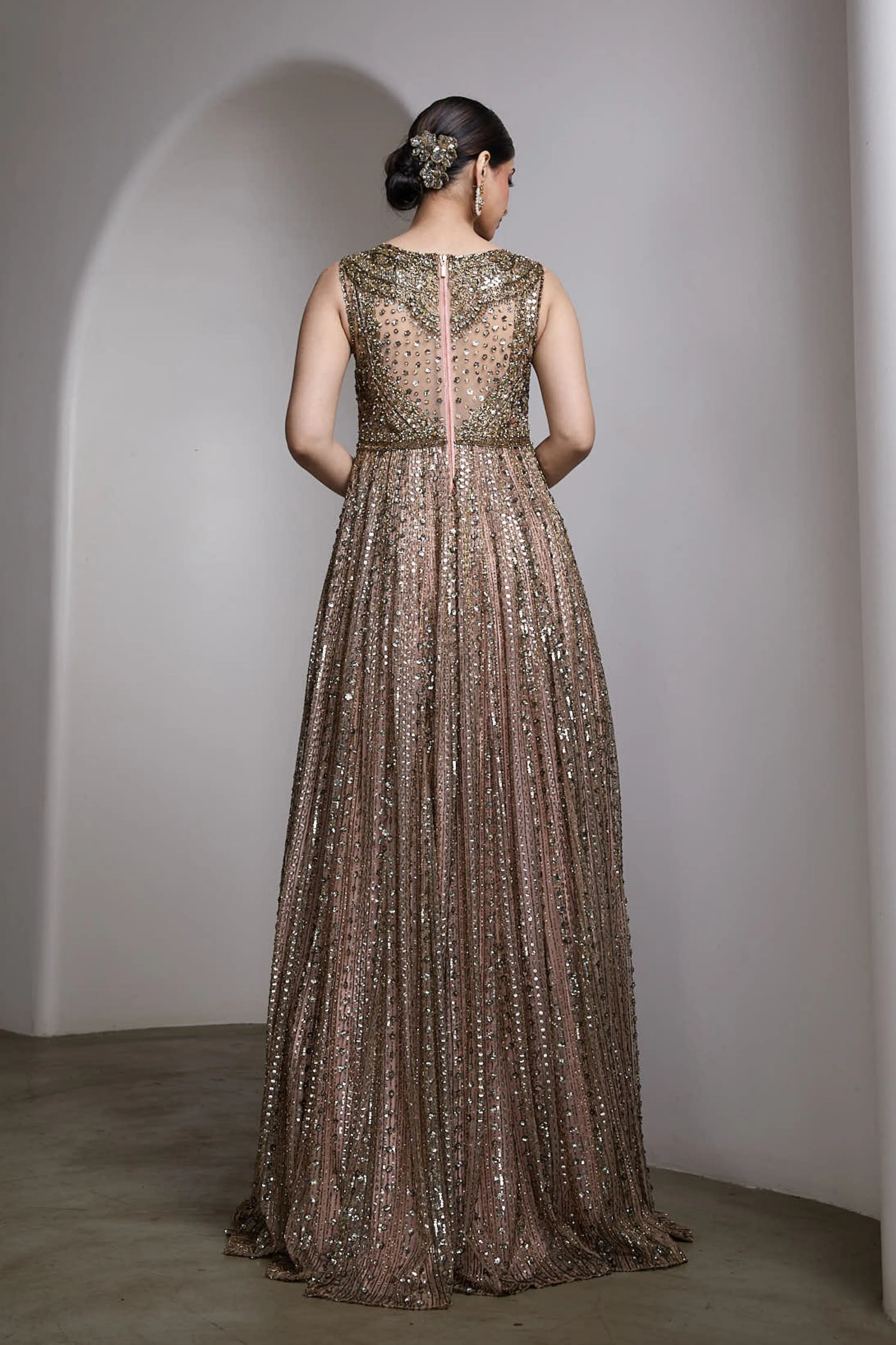 Full Sleeve Embroidered Gown