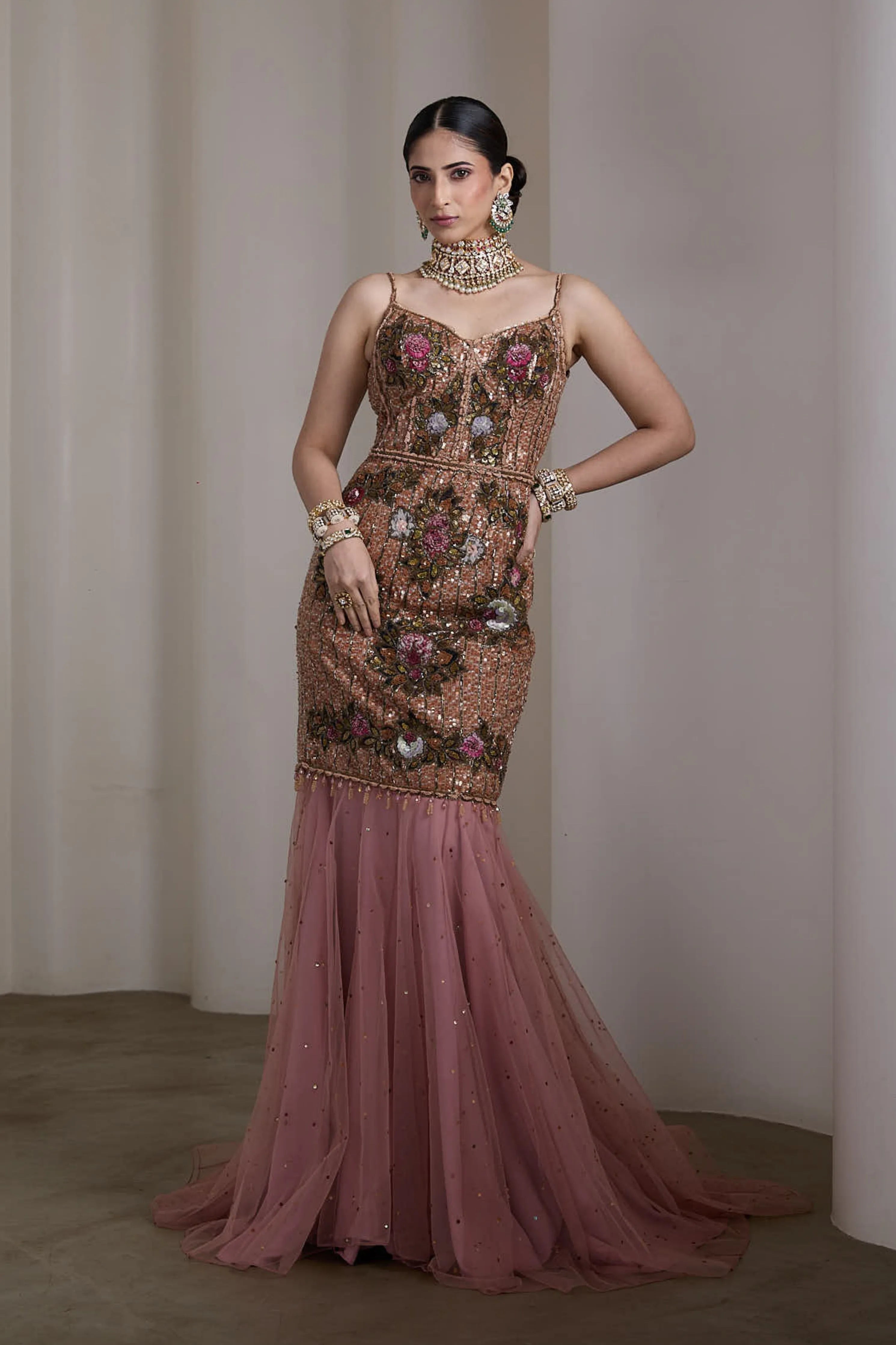 Pink Flared Gown