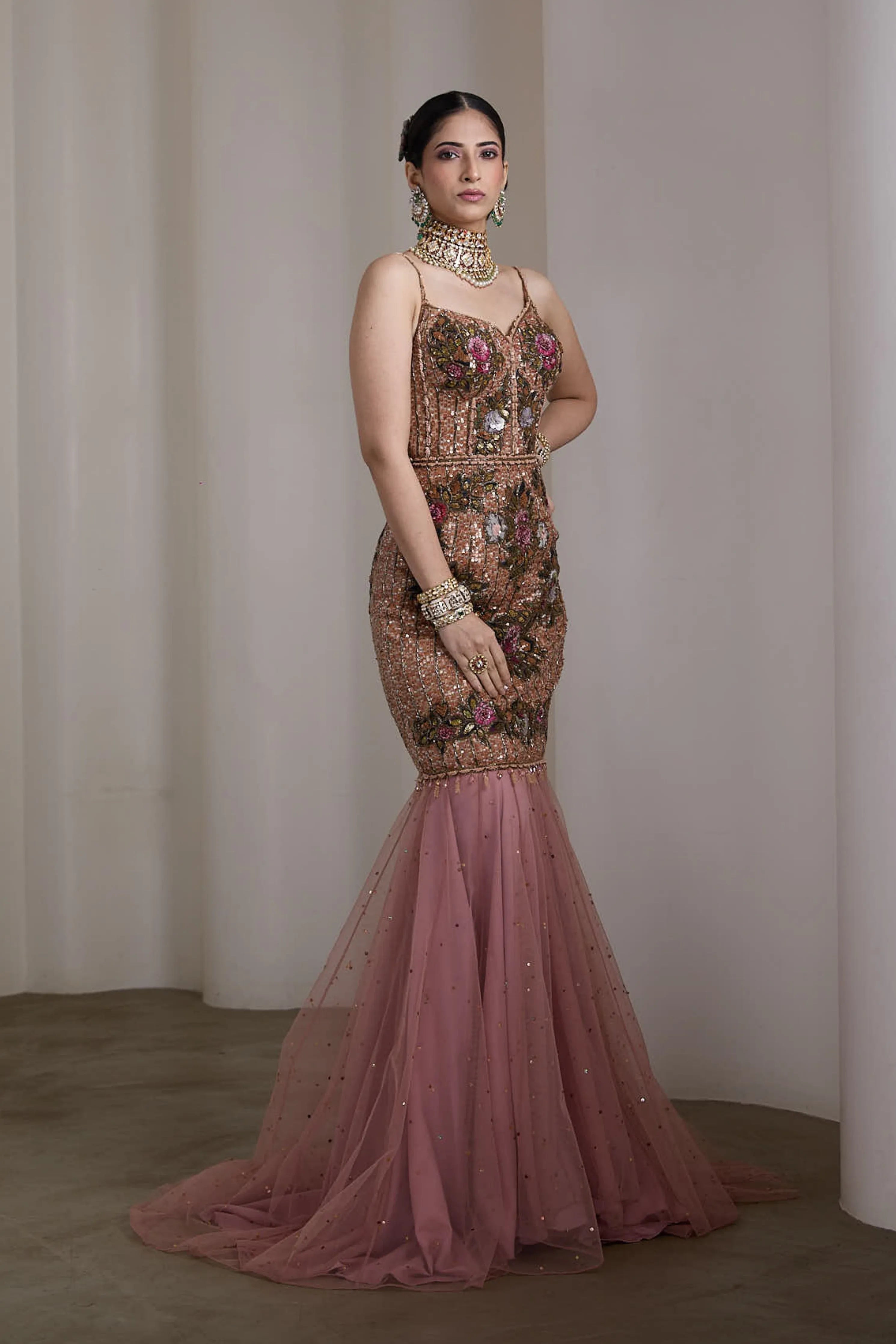 Pink Flared Gown