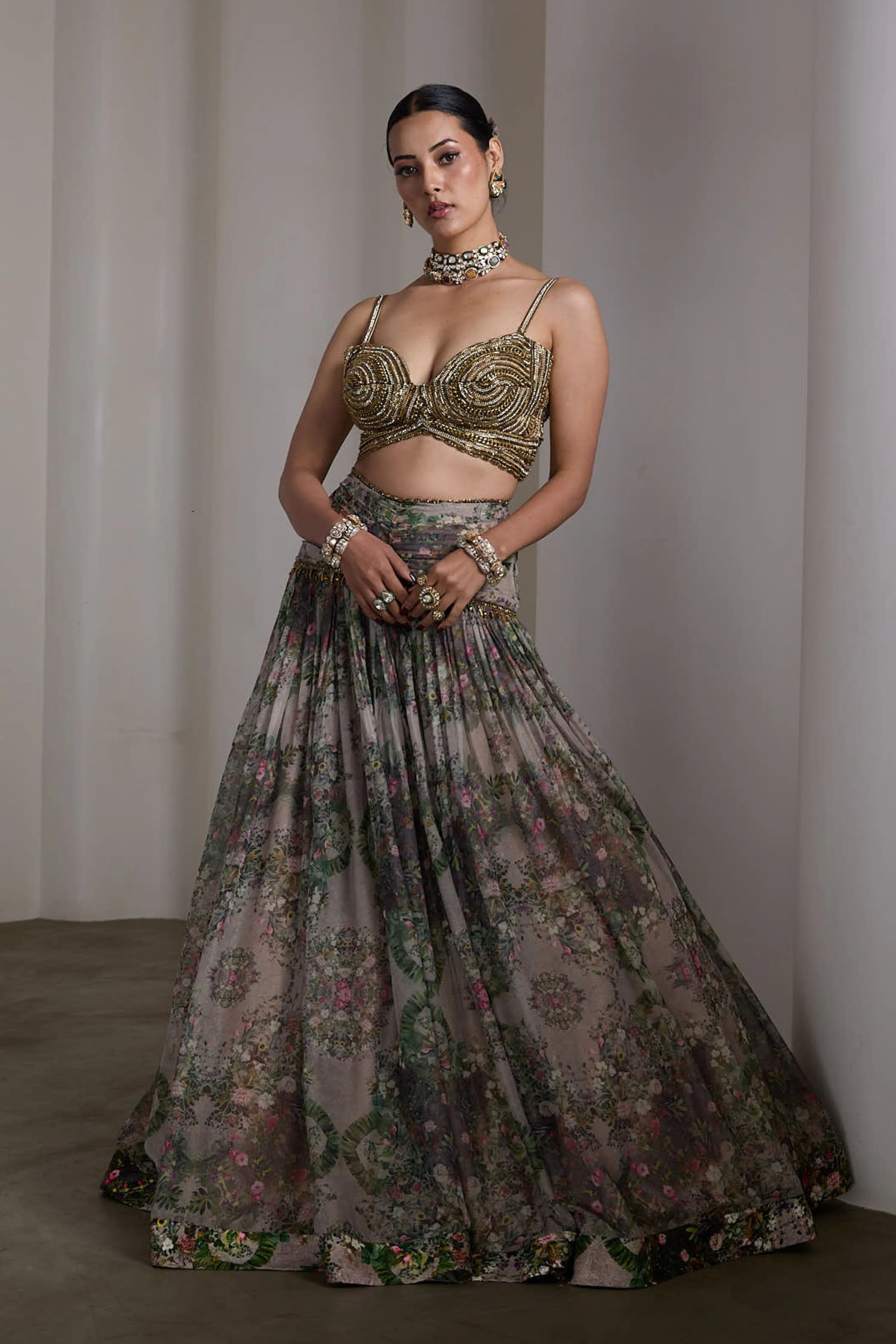 Paisley Beige Lehenga Set