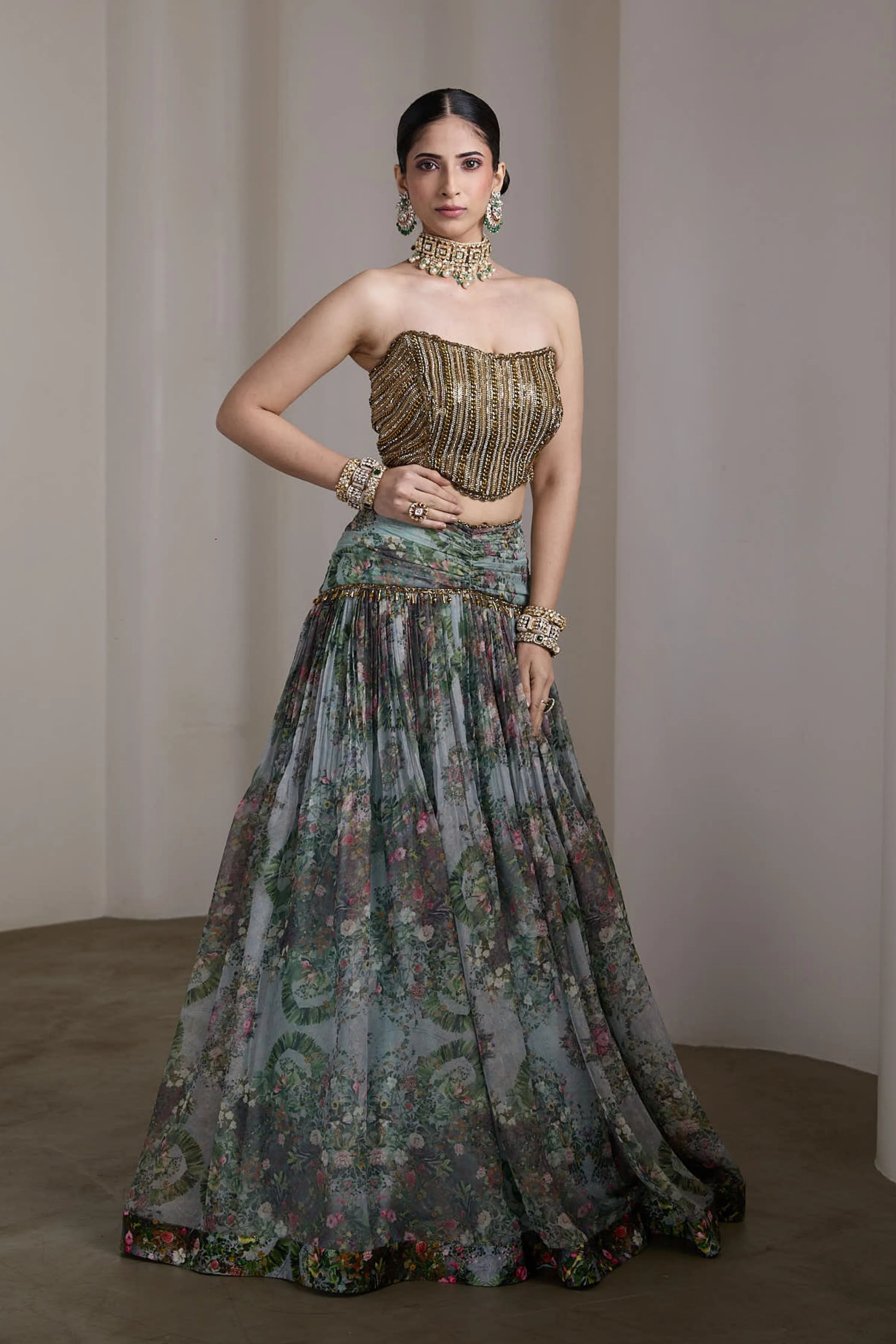 Paisley Blue Lehenga Set