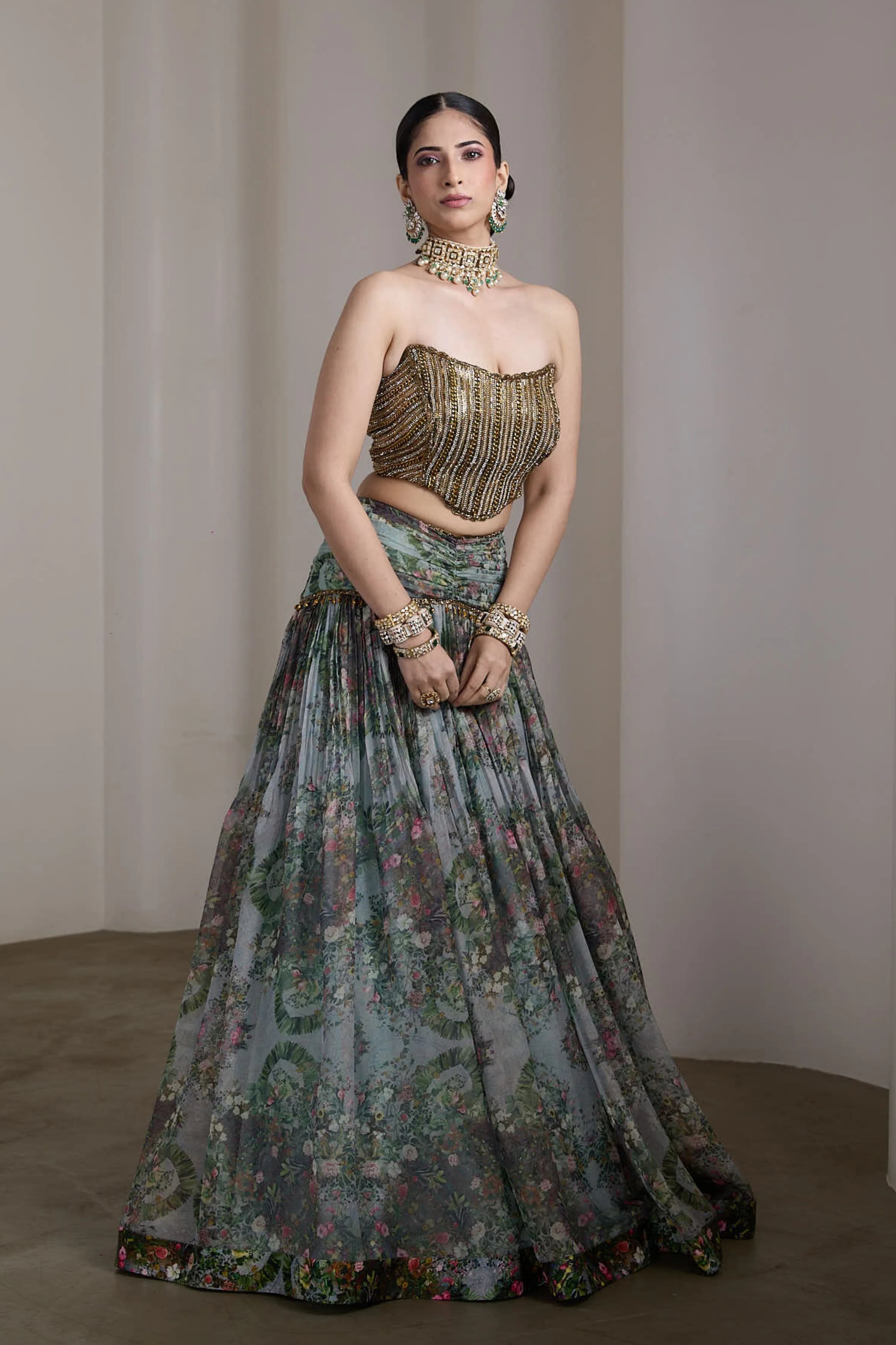 Paisley Blue Lehenga Set