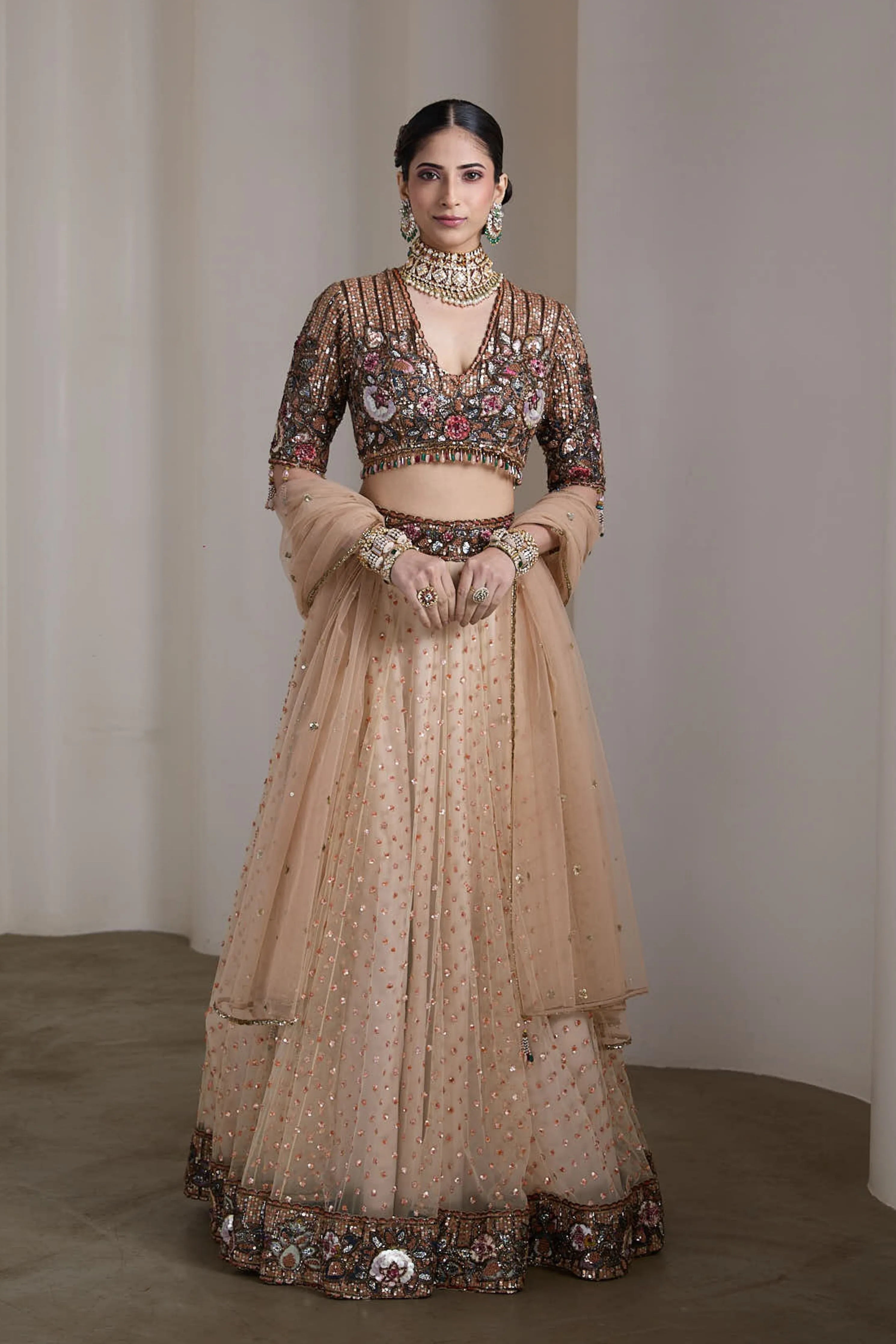 Sequin Embroidered Lehenga Set