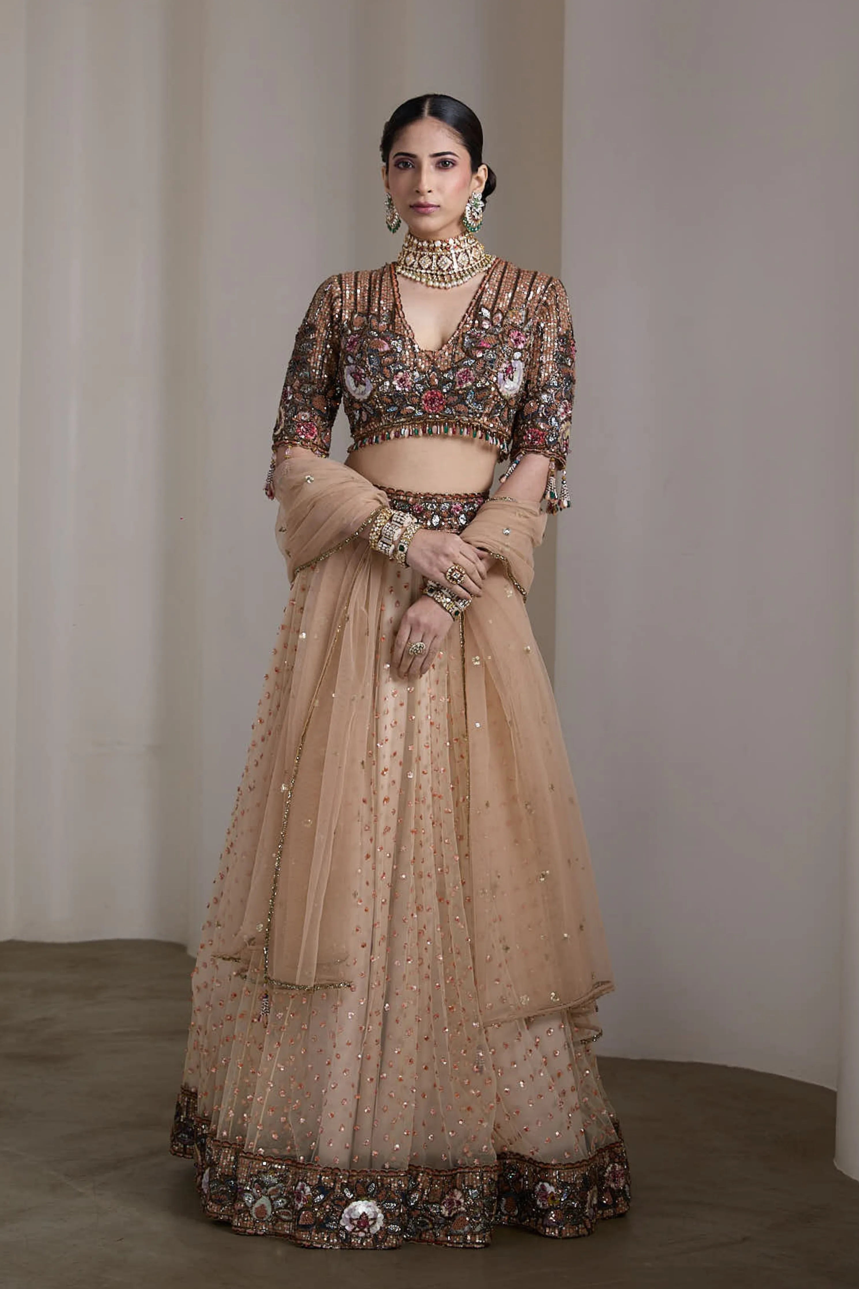 Sequin Embroidered Lehenga Set
