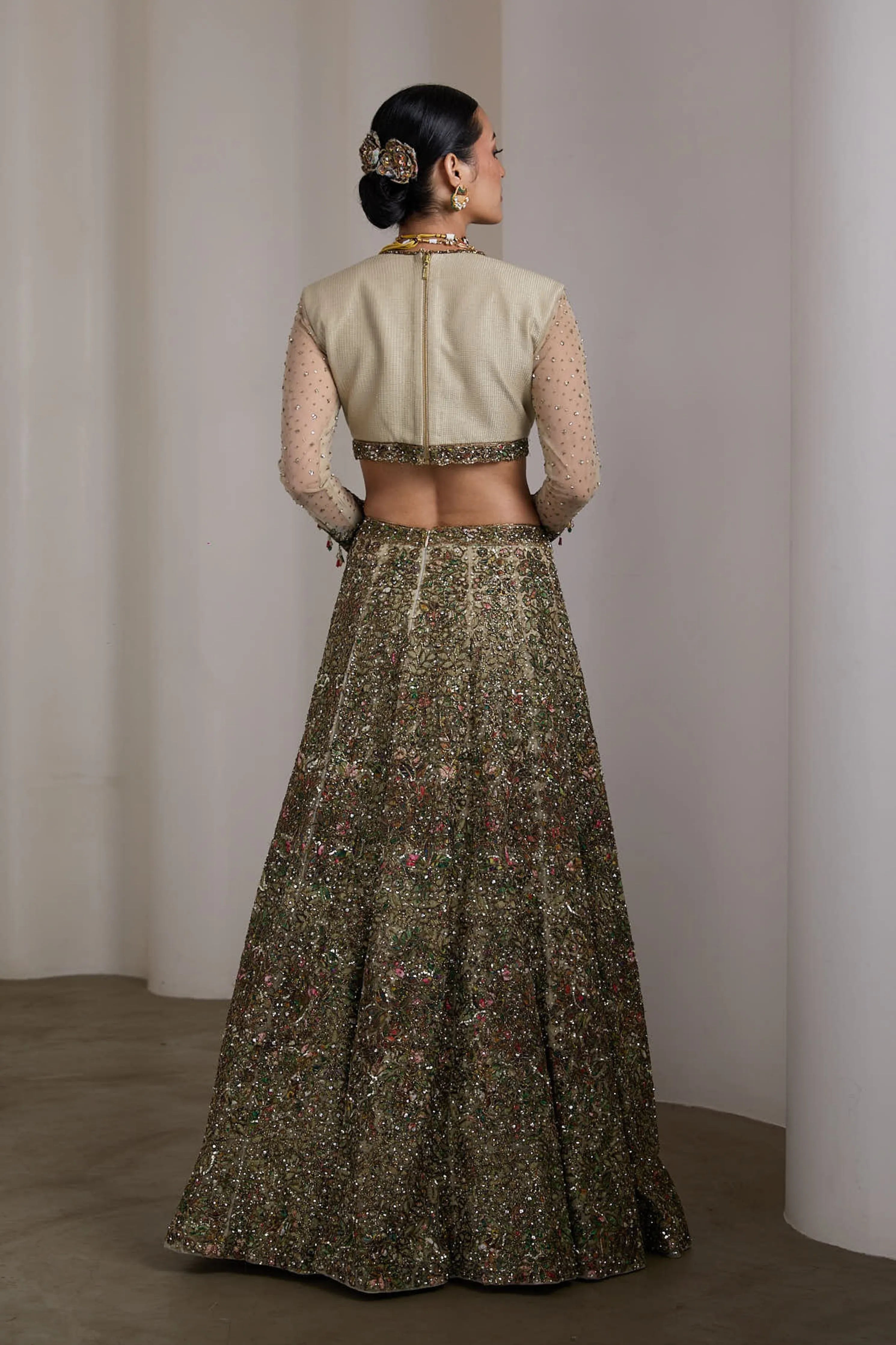 Ivory Patchwork Lehenga Set