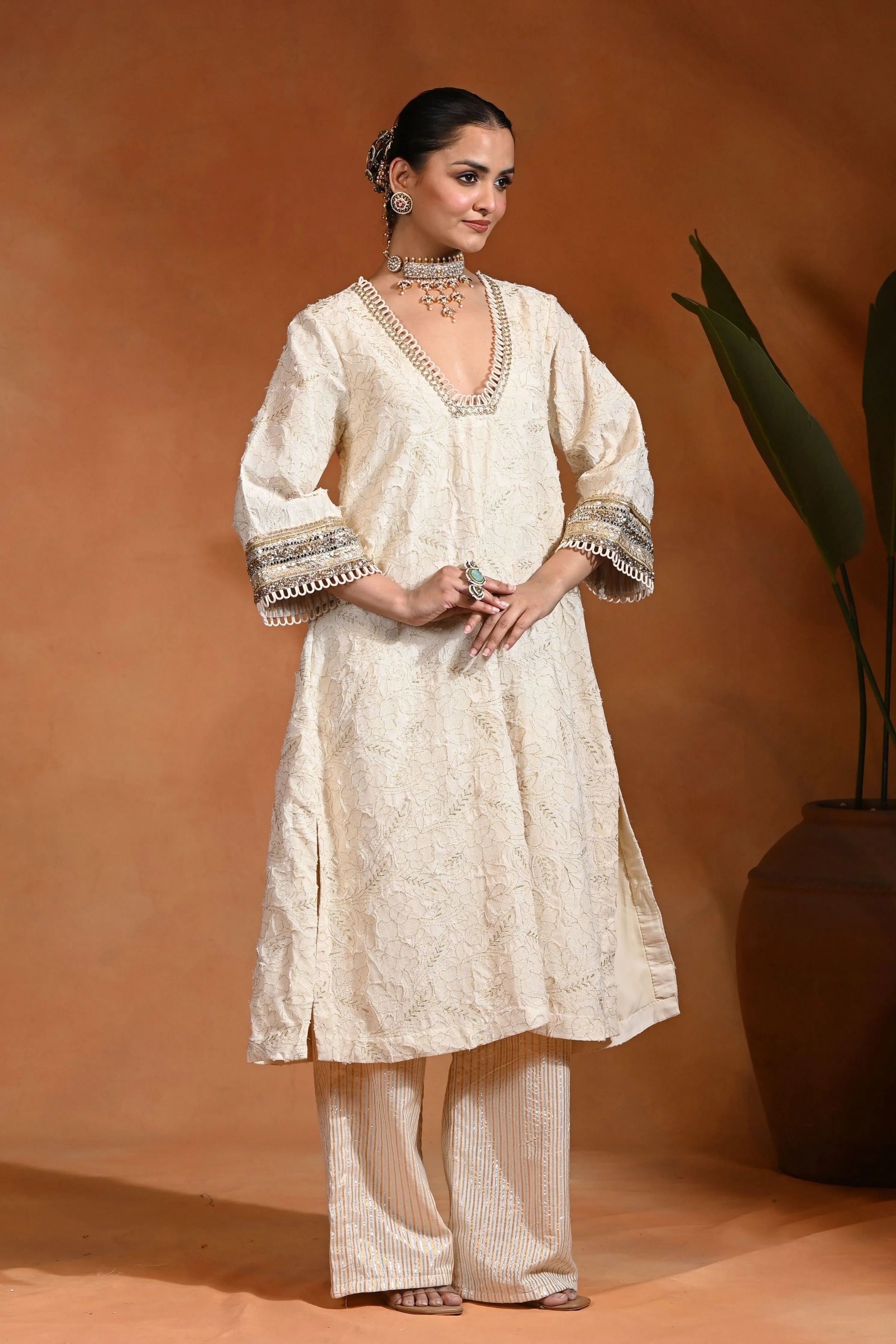Ivory Shubhra Kurta Set