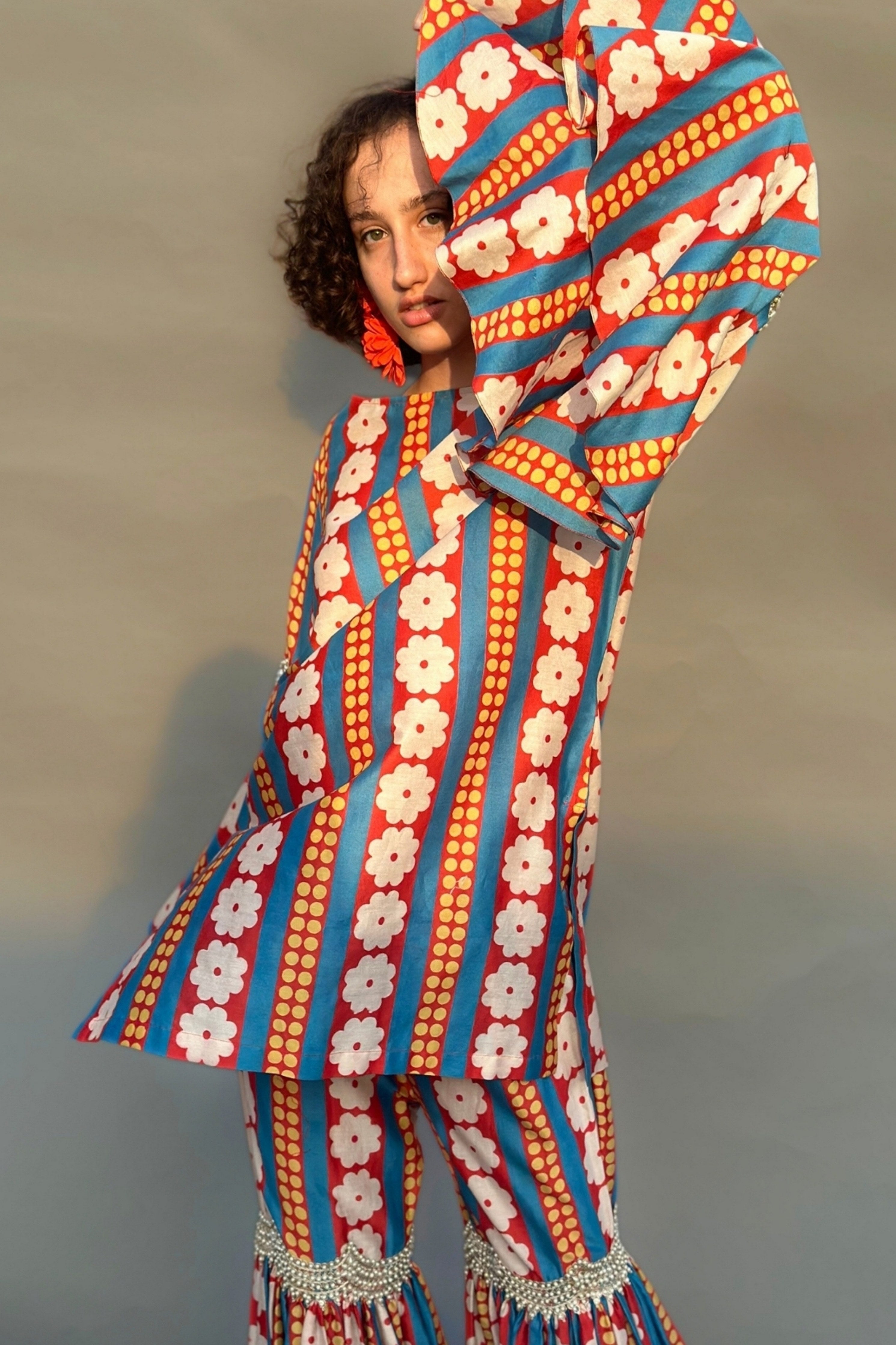 Red Sharara Set