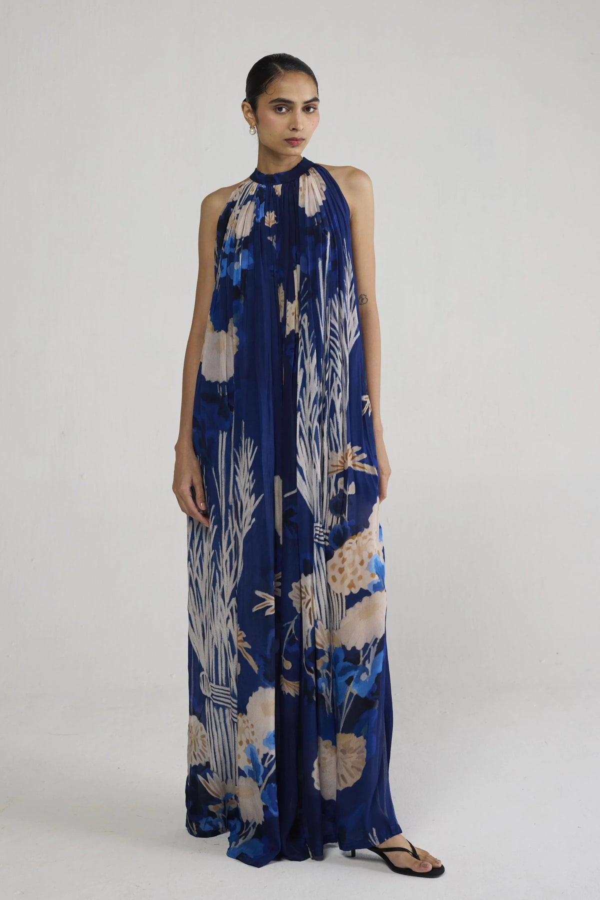 Ren Halterneck Crepe Dress