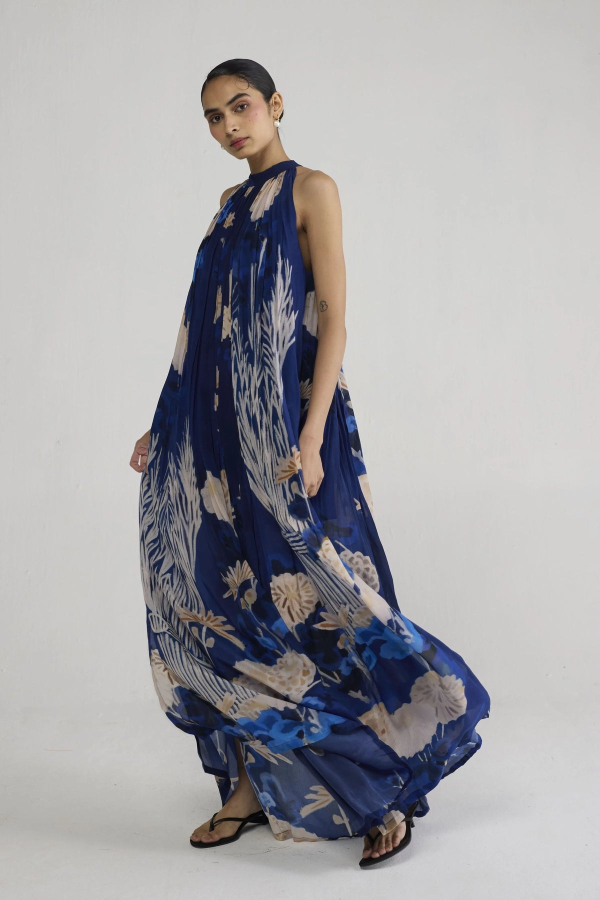 Ren Halterneck Crepe Dress
