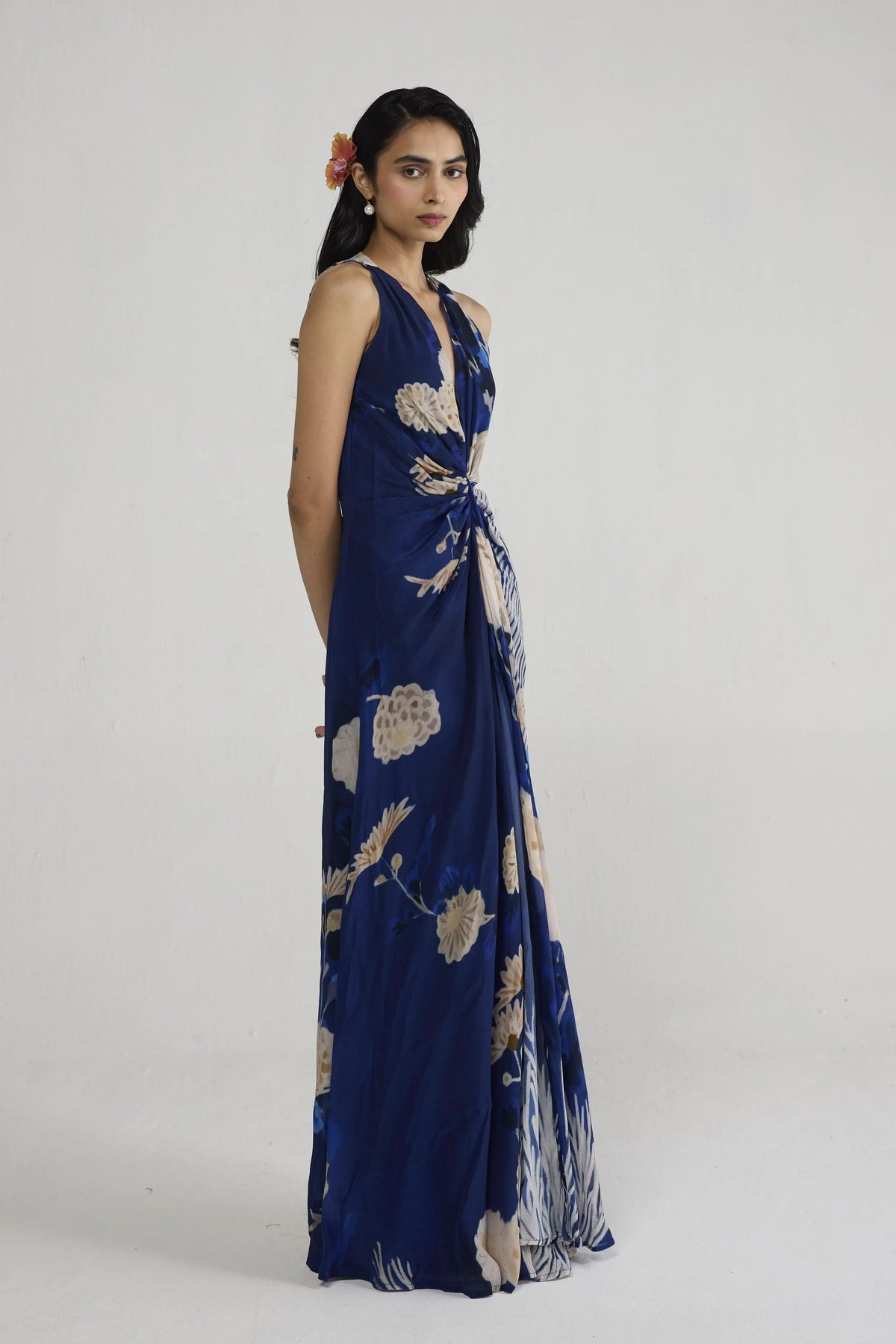 Ren V Neck Draped Dress