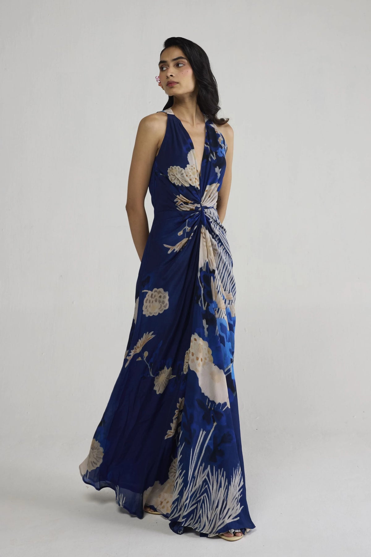 Ren V Neck Draped Dress