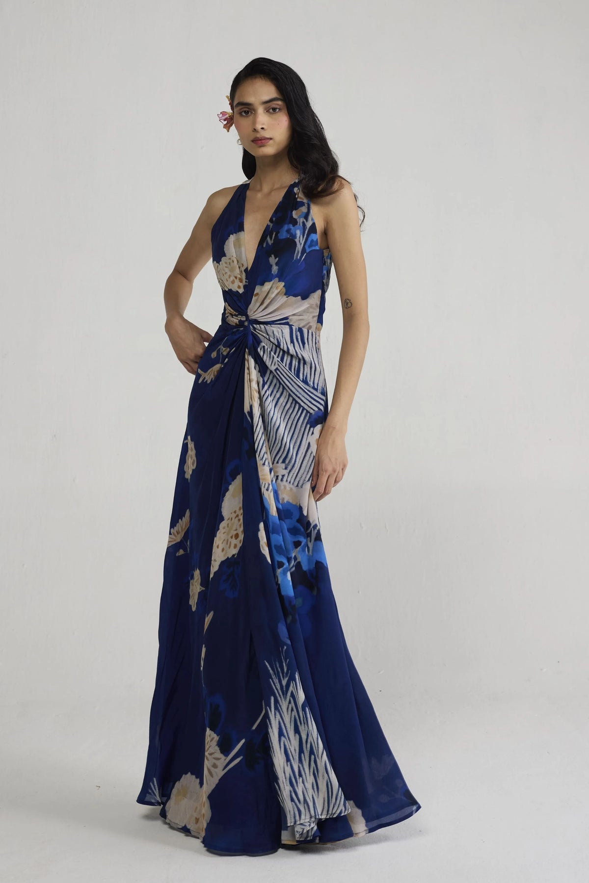 Ren V Neck Draped Dress