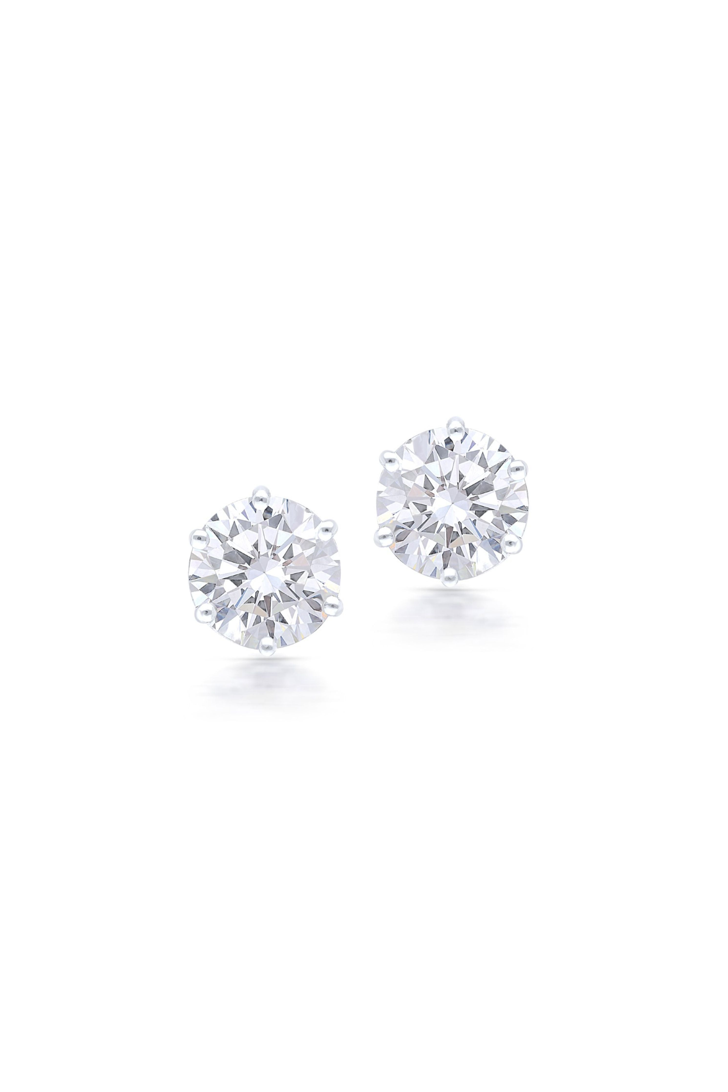 Round Solitaire Stud Earrings