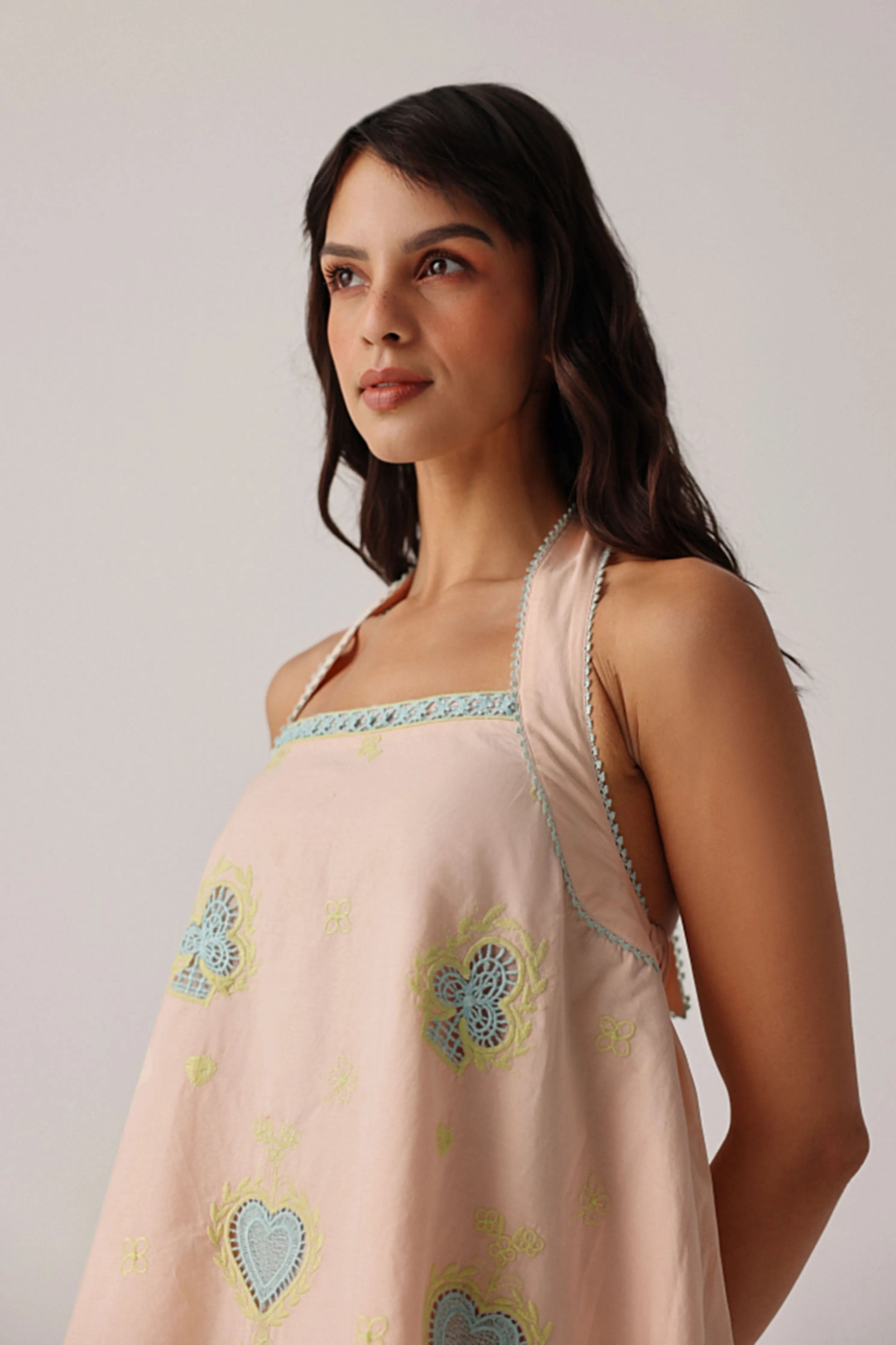 Hazel Mini Peach Dress