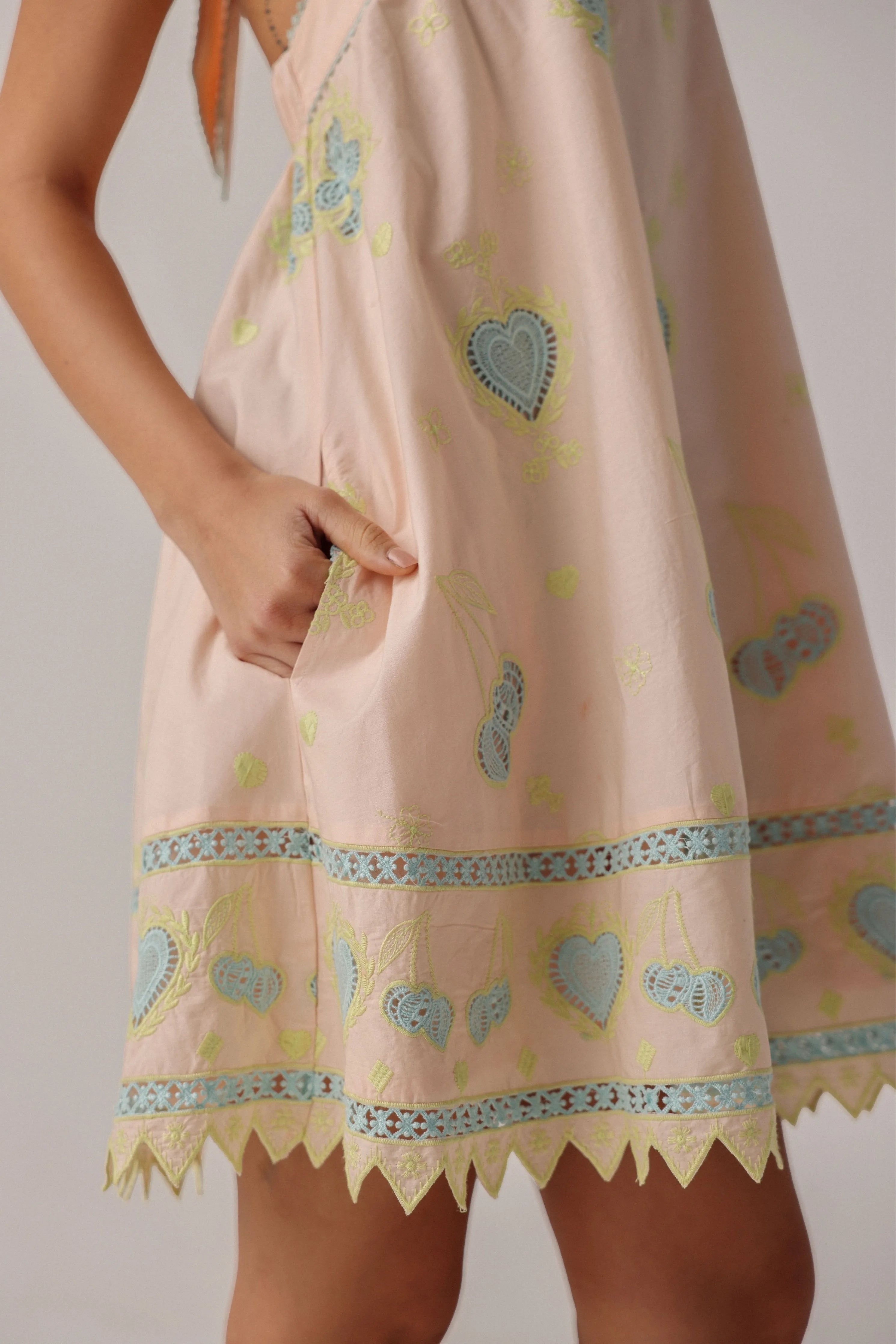 Hazel Mini Peach Dress