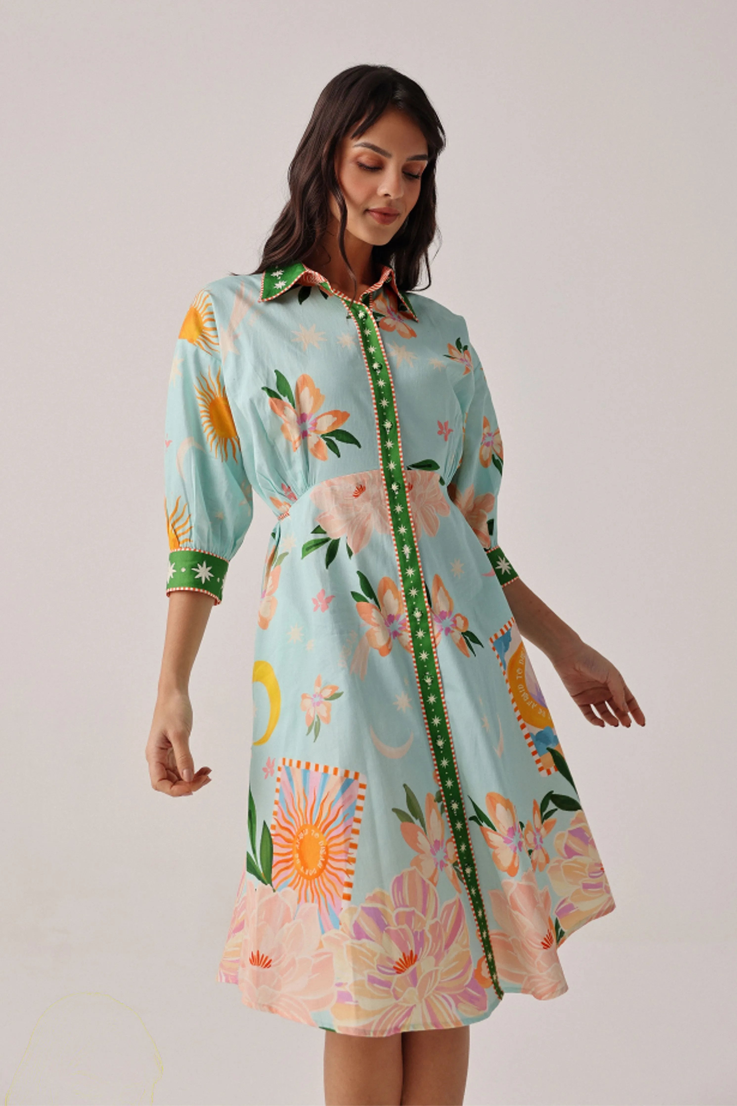 Lena Midi  Azure Dress